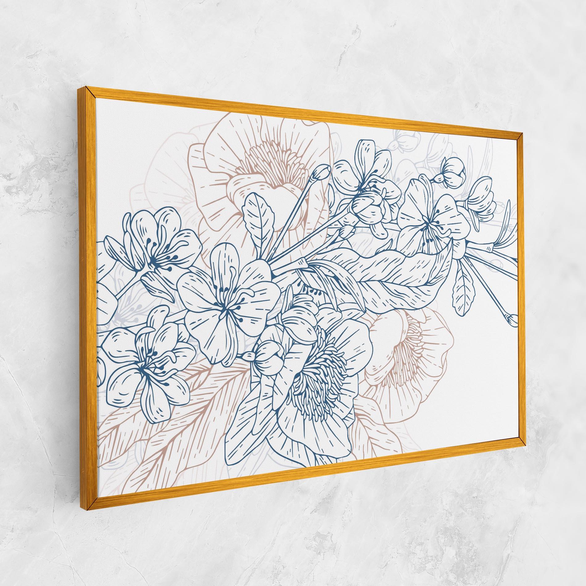 Картина на платно Blue Cream Line mockup 1