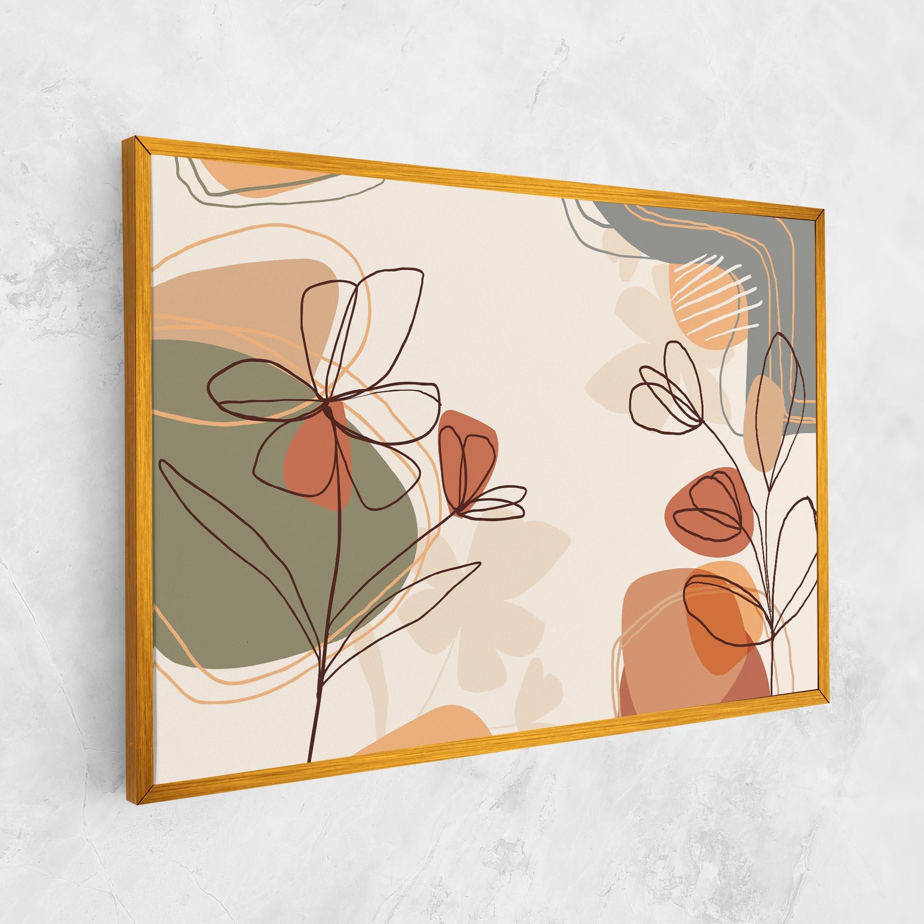 Картина на платно Brown Line Plants mockup 1