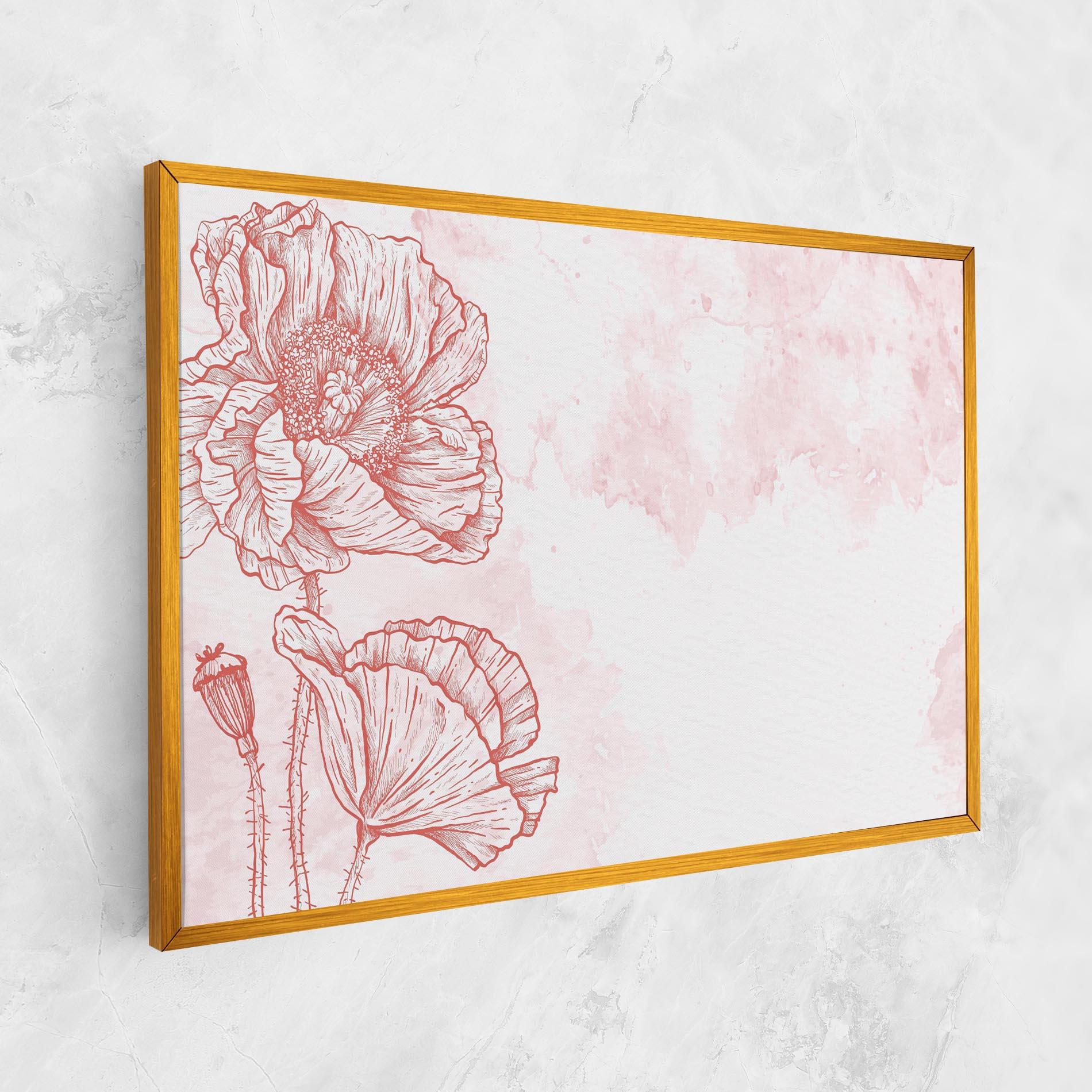 Картина на платно Red Poppy Line mockup 1