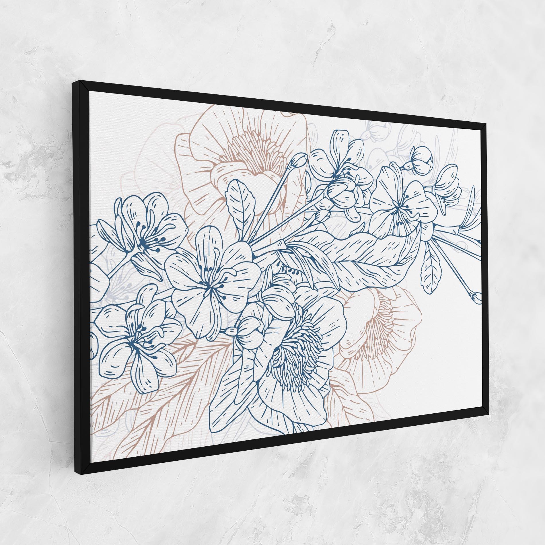 Картина на платно Blue Cream Line mockup 1