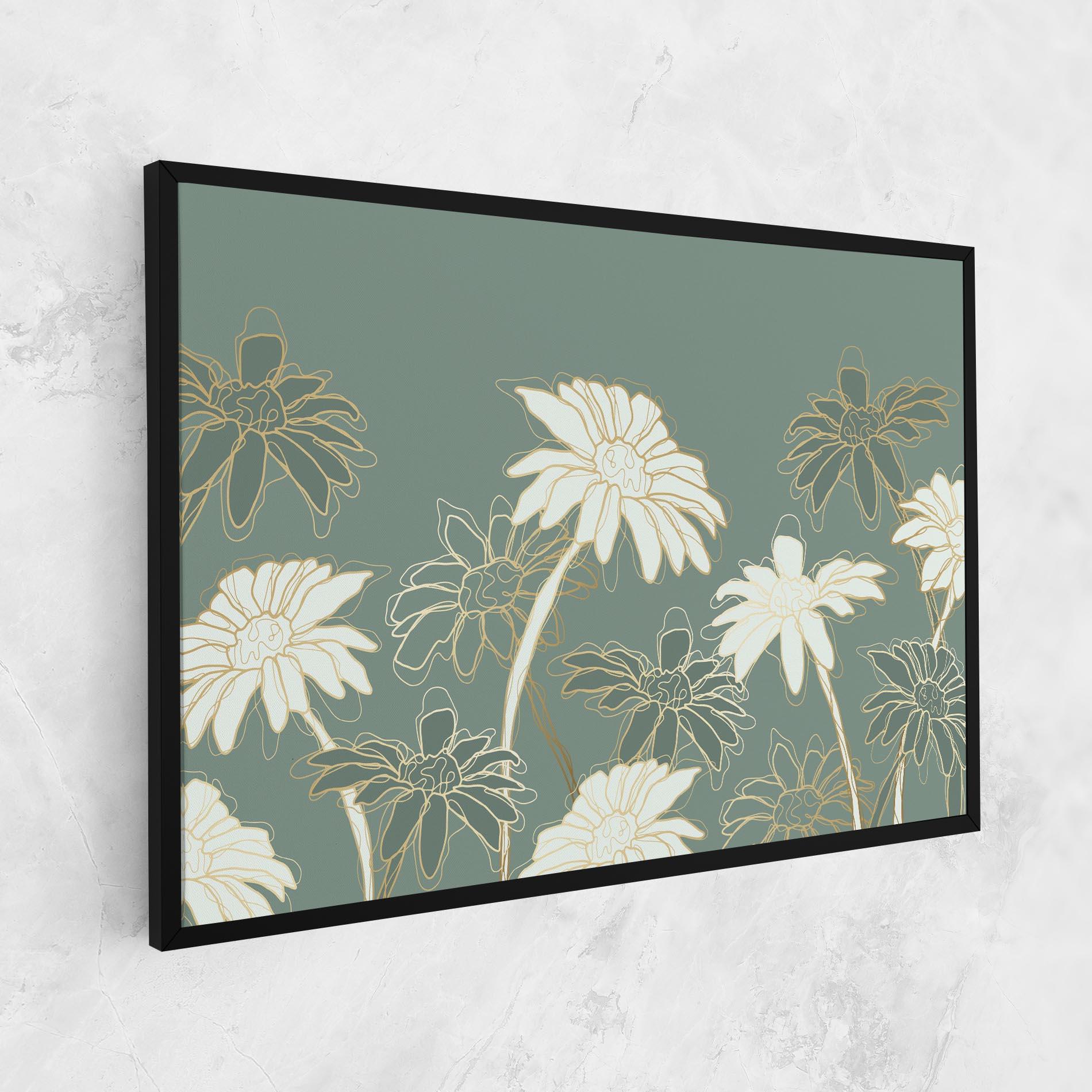 Картина на платно Gold Green Line mockup 1