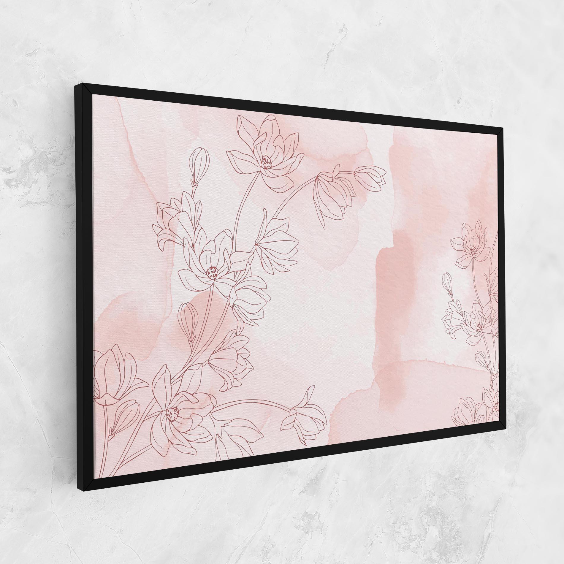 Картина на платно Pink Flower Line mockup 1