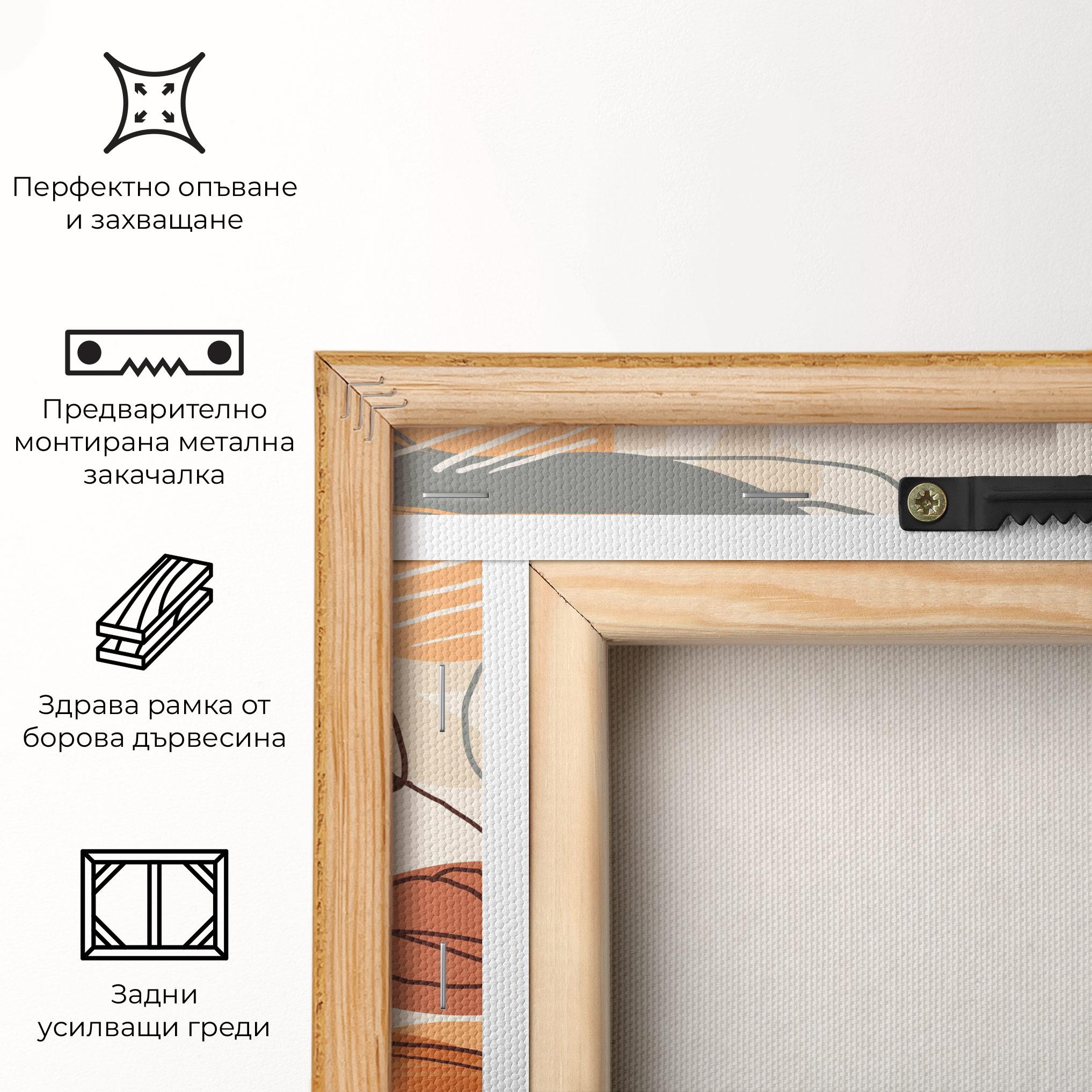 Картина на платно Brown Line Plants mockup 5