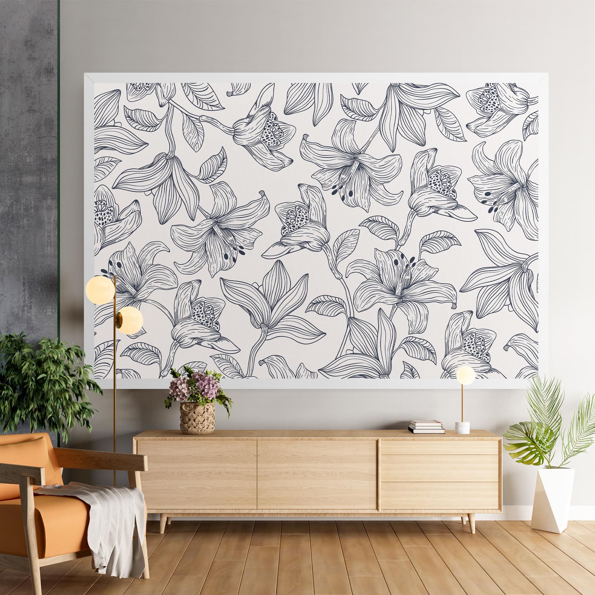 Blue Patern Flower mockup 9