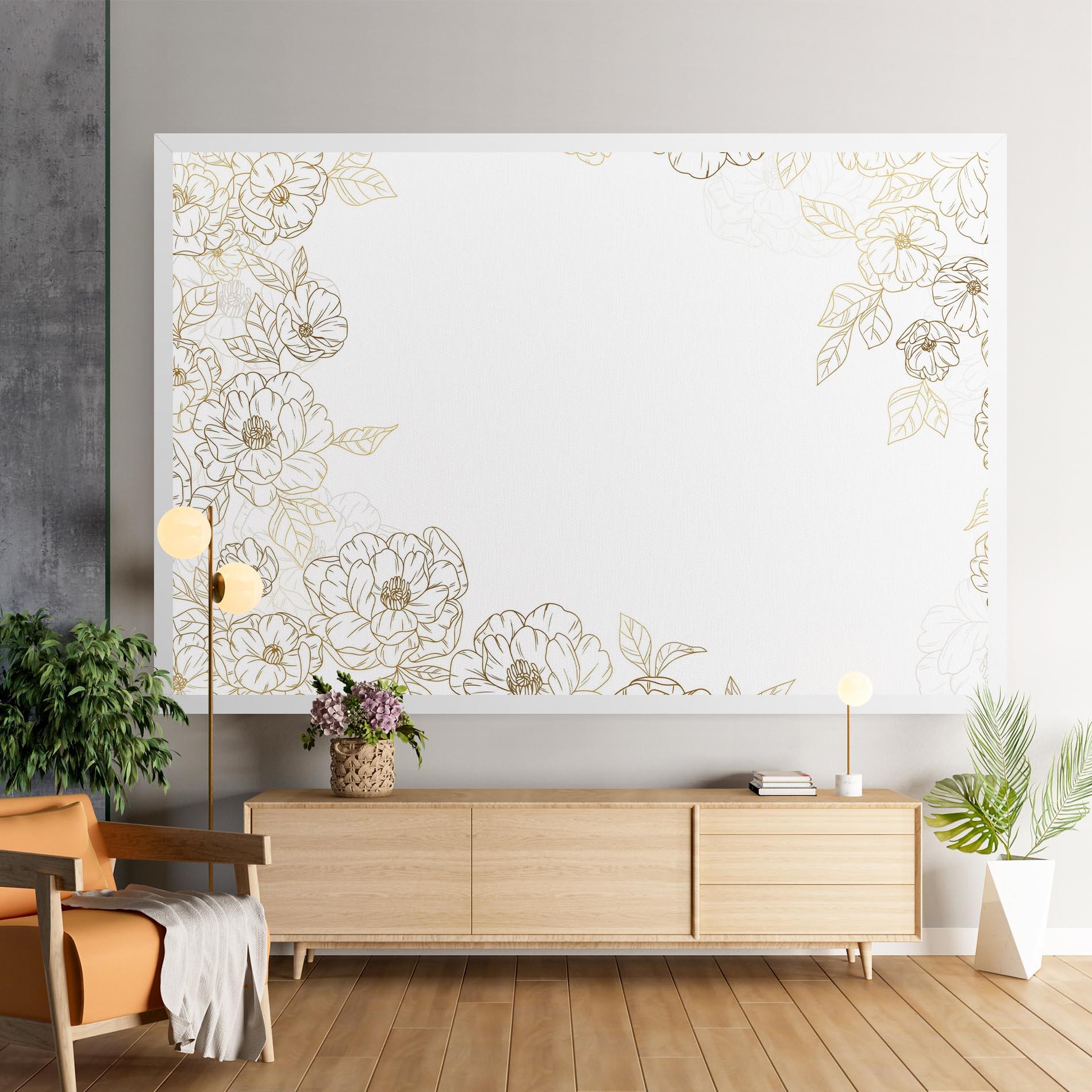 Картина на платно Flower Gold Line mockup 9