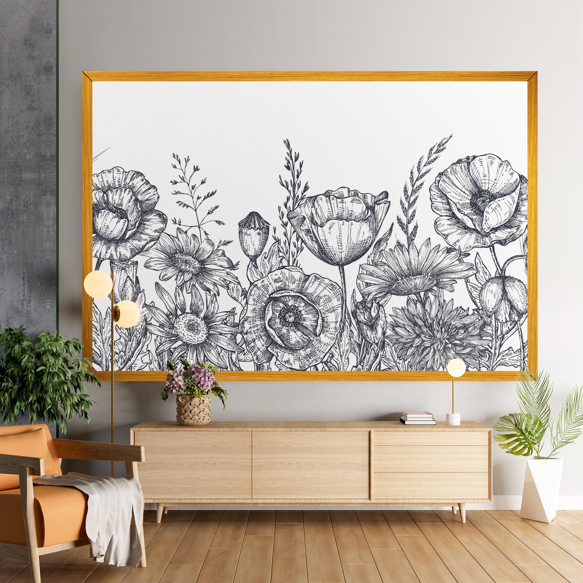 Flower Grey Line mockup 9