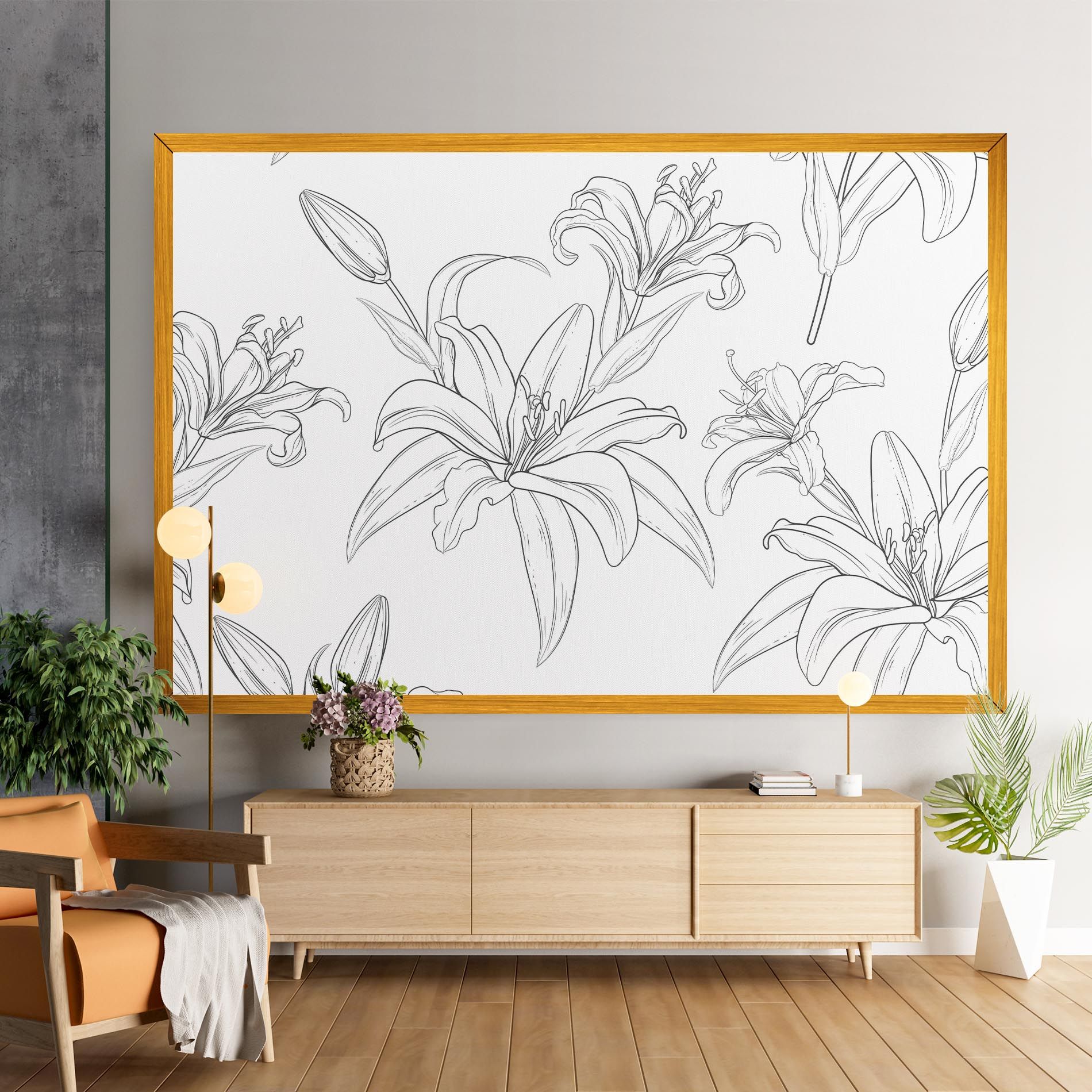 Grey Line Flower mockup 9