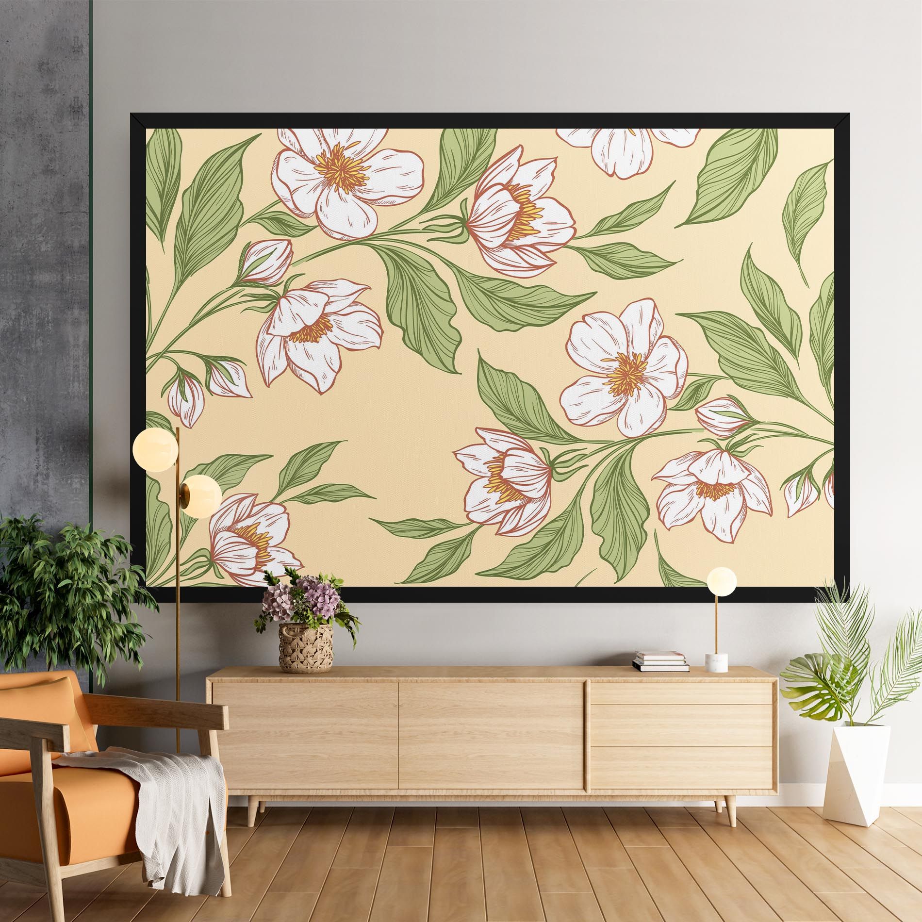 Cream Flower White mockup 9