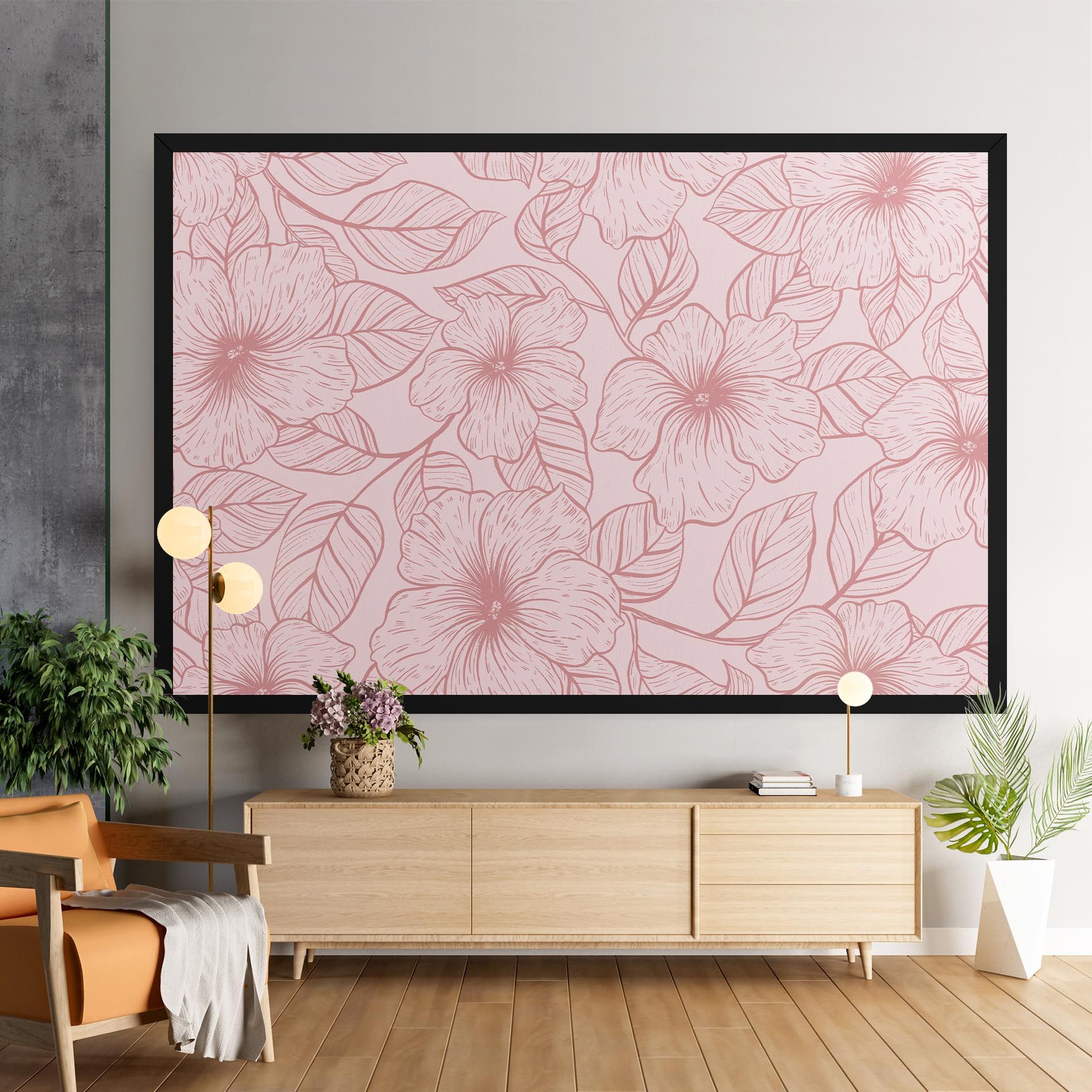 Pink Line Flower mockup 9