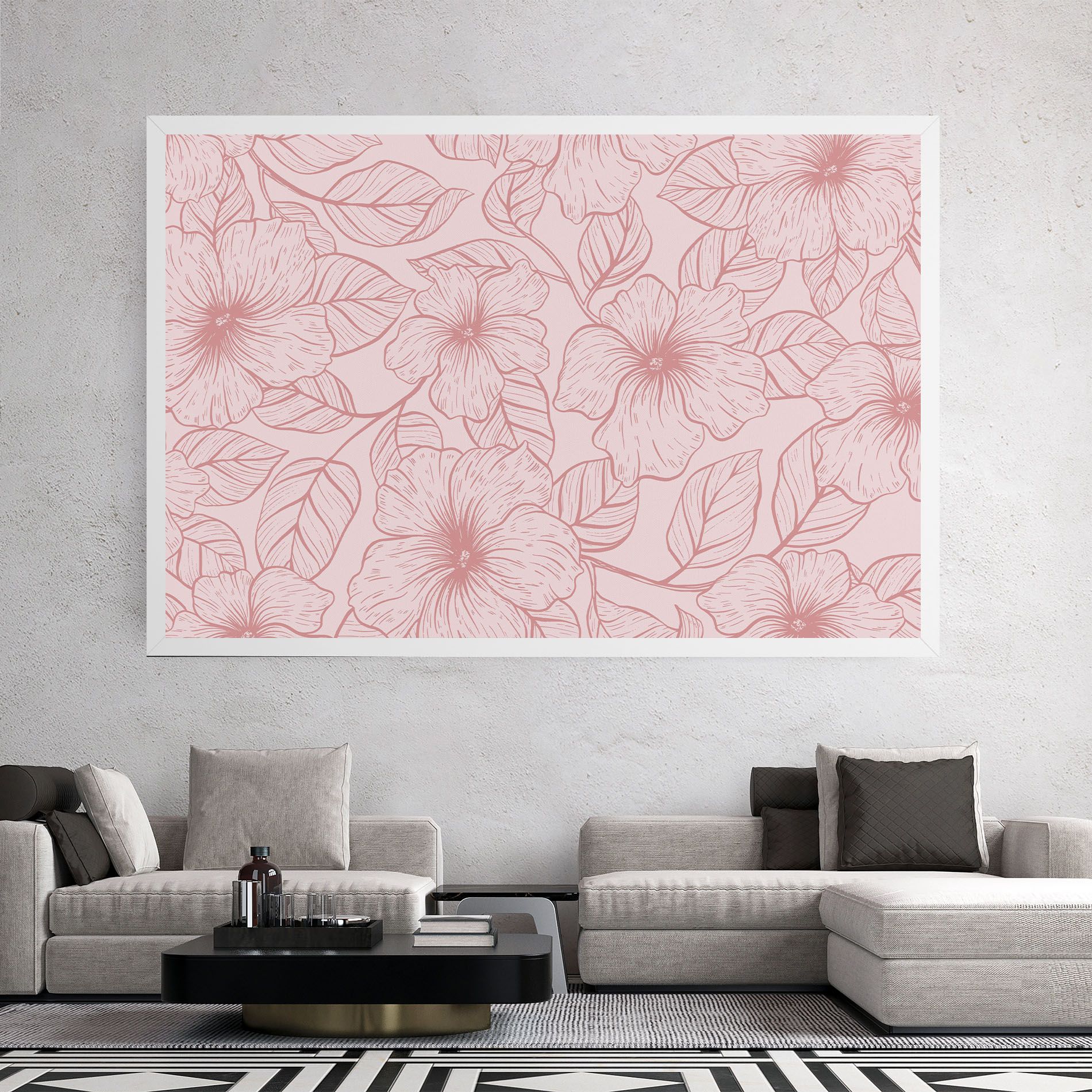 Pink Line Flower mockup 2