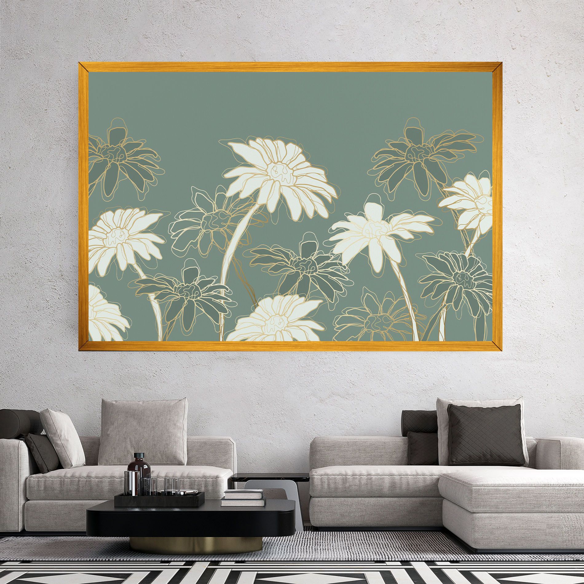 Gold Green Line mockup 2