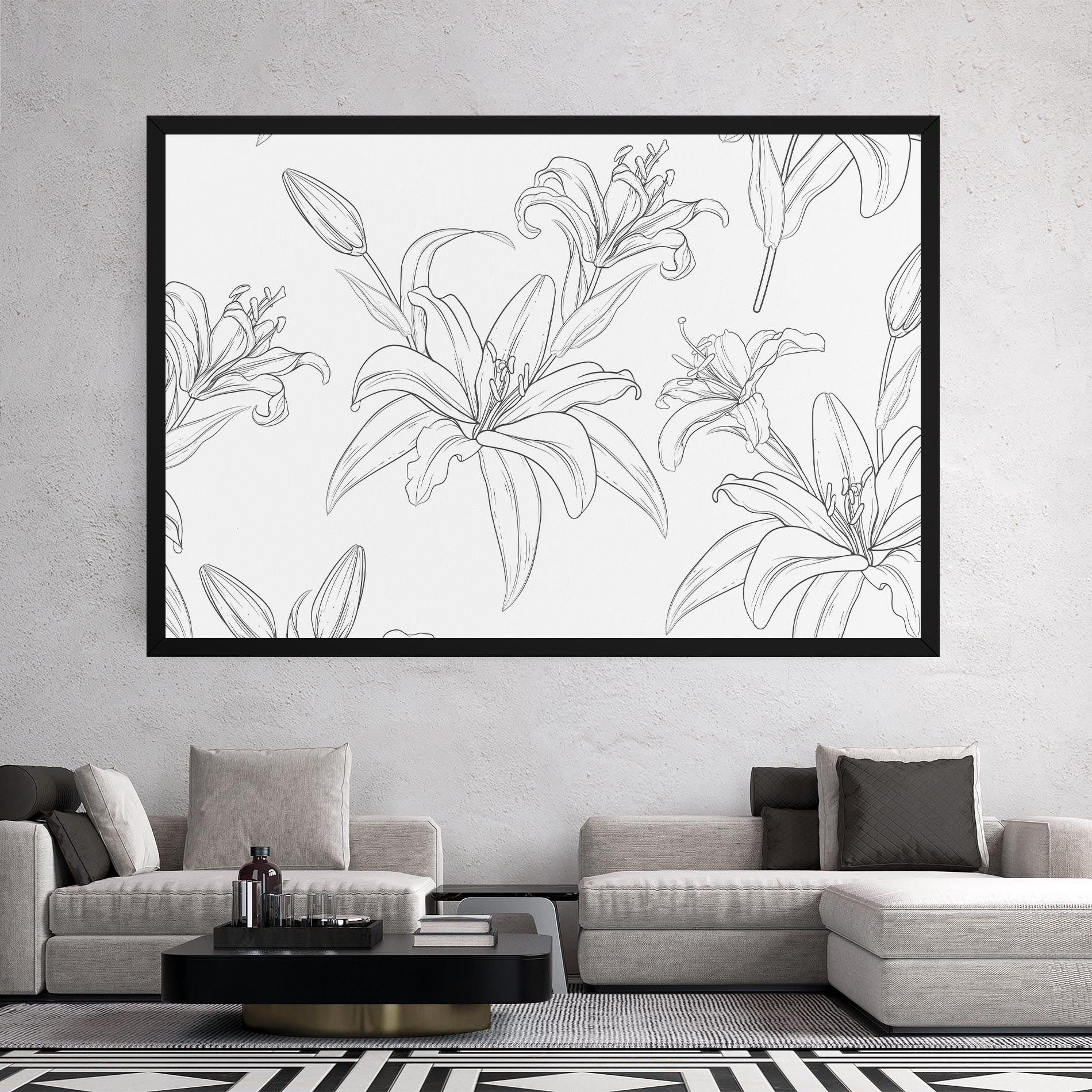 Grey Line Flower mockup 2