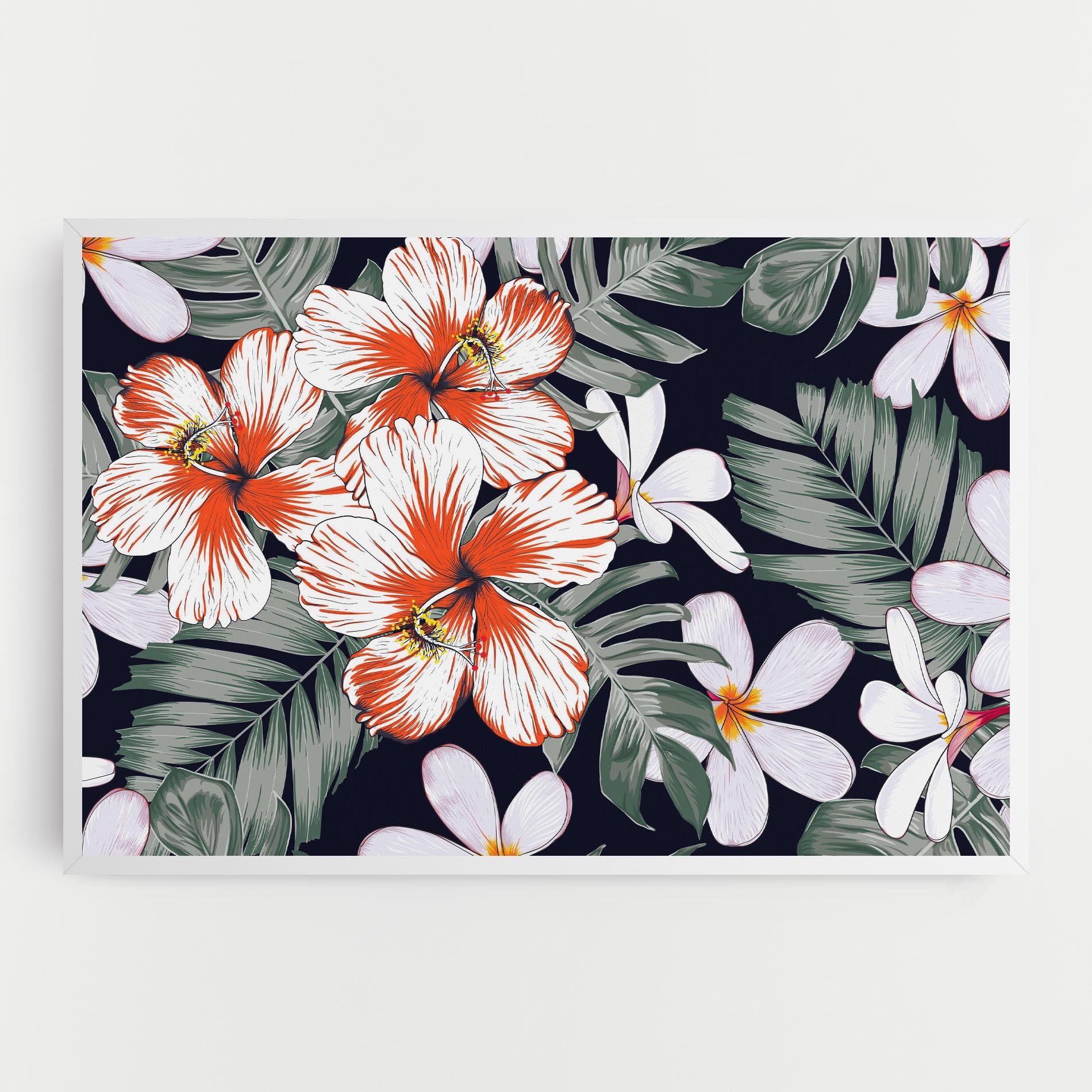 Картина на платно Orange White Exotic mockup 0