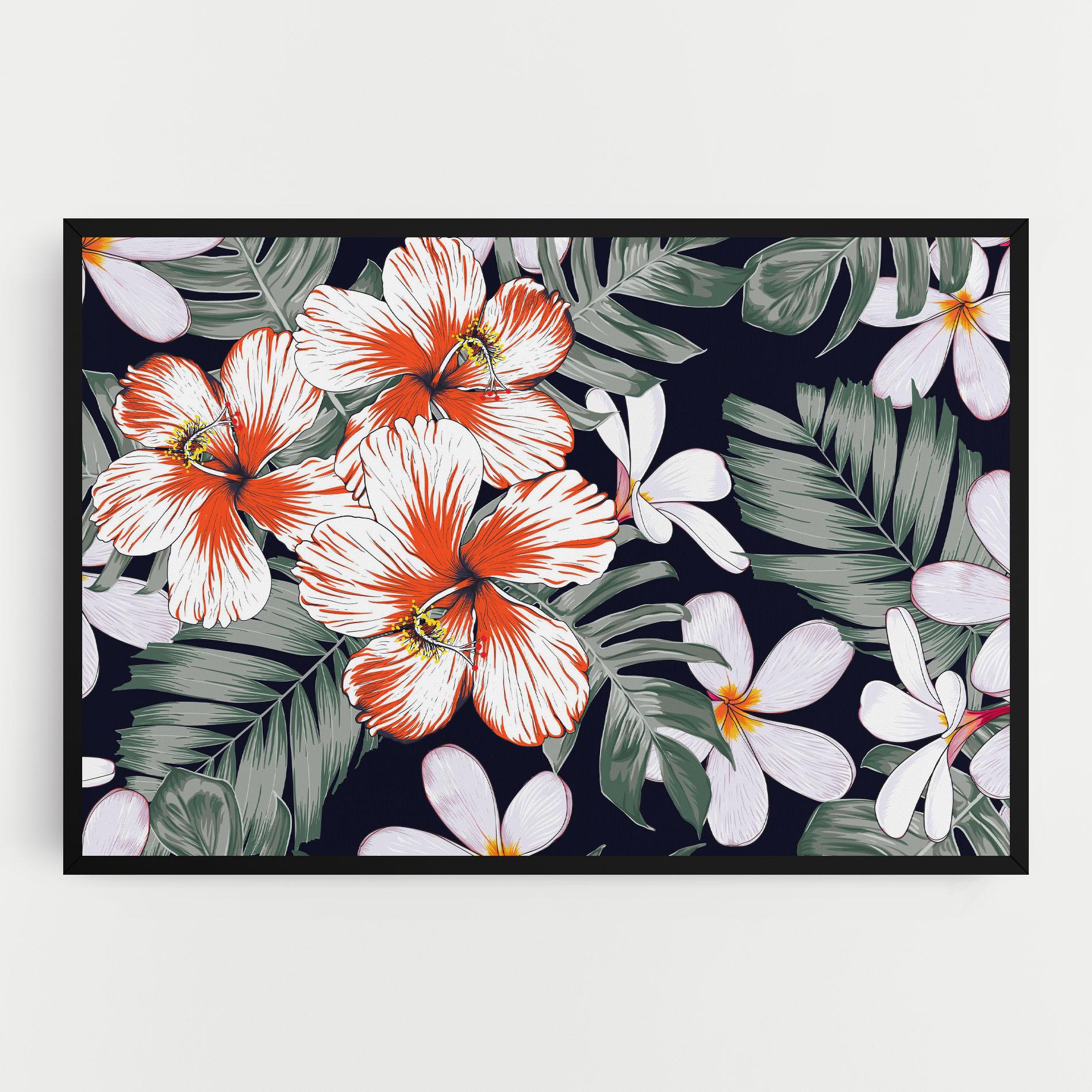 Картина на платно Orange White Exotic mockup 0