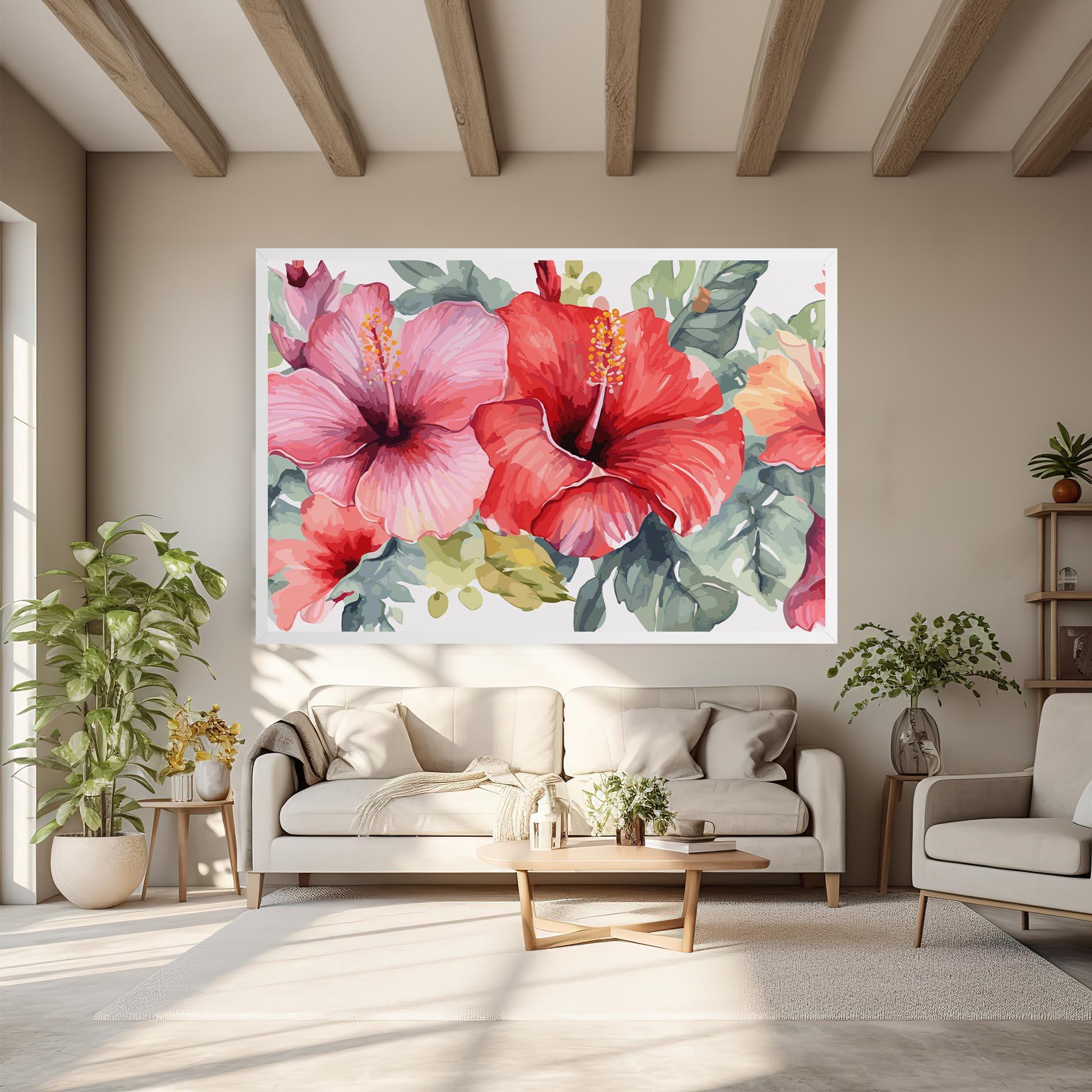 Картина на платно Pink Red Exotic mockup 6