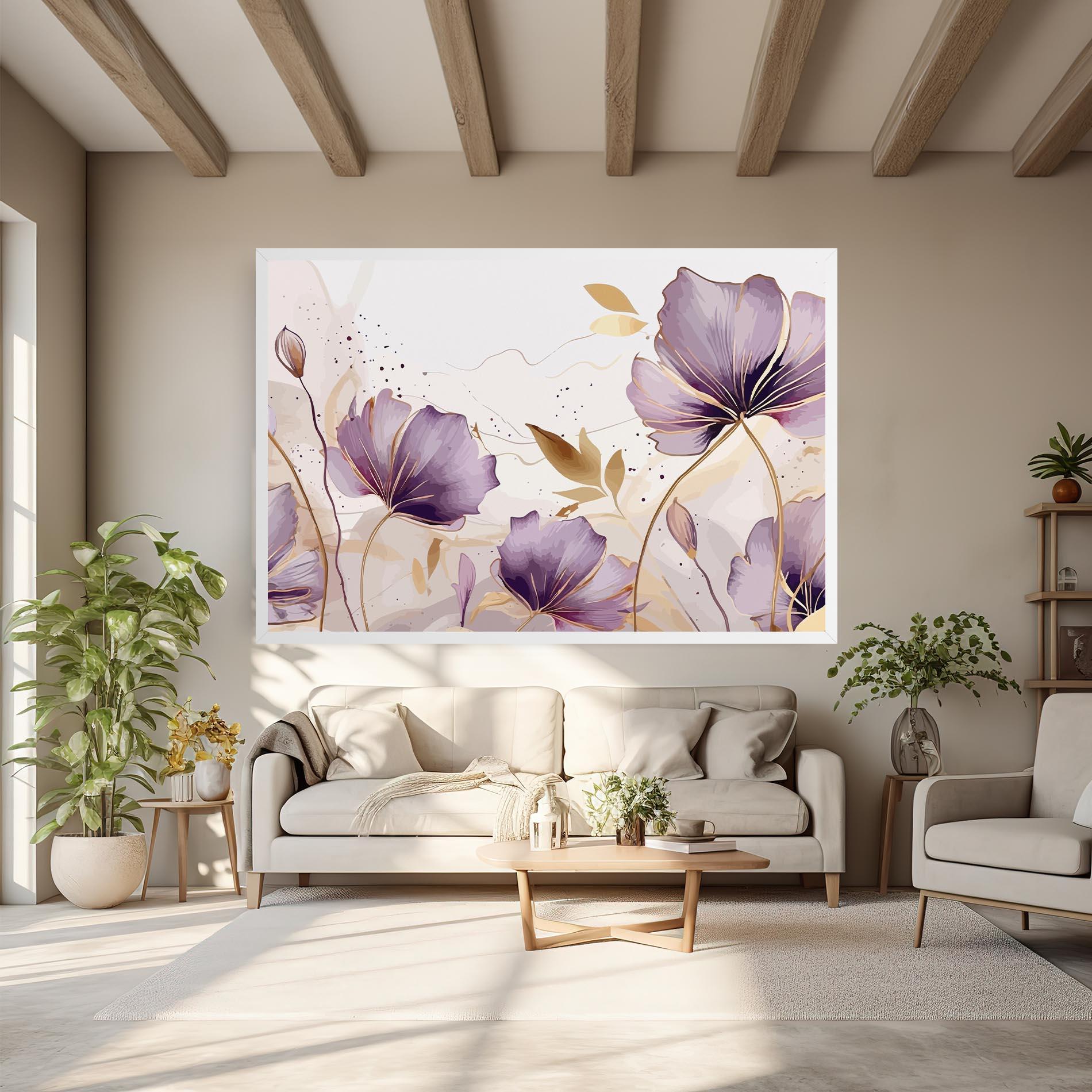 Картина на платно Purple Gold Exotic mockup 6