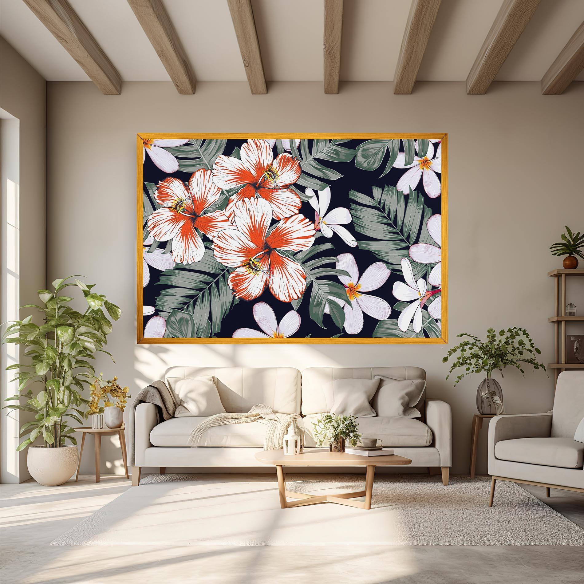 Картина на платно Orange White Exotic mockup 6