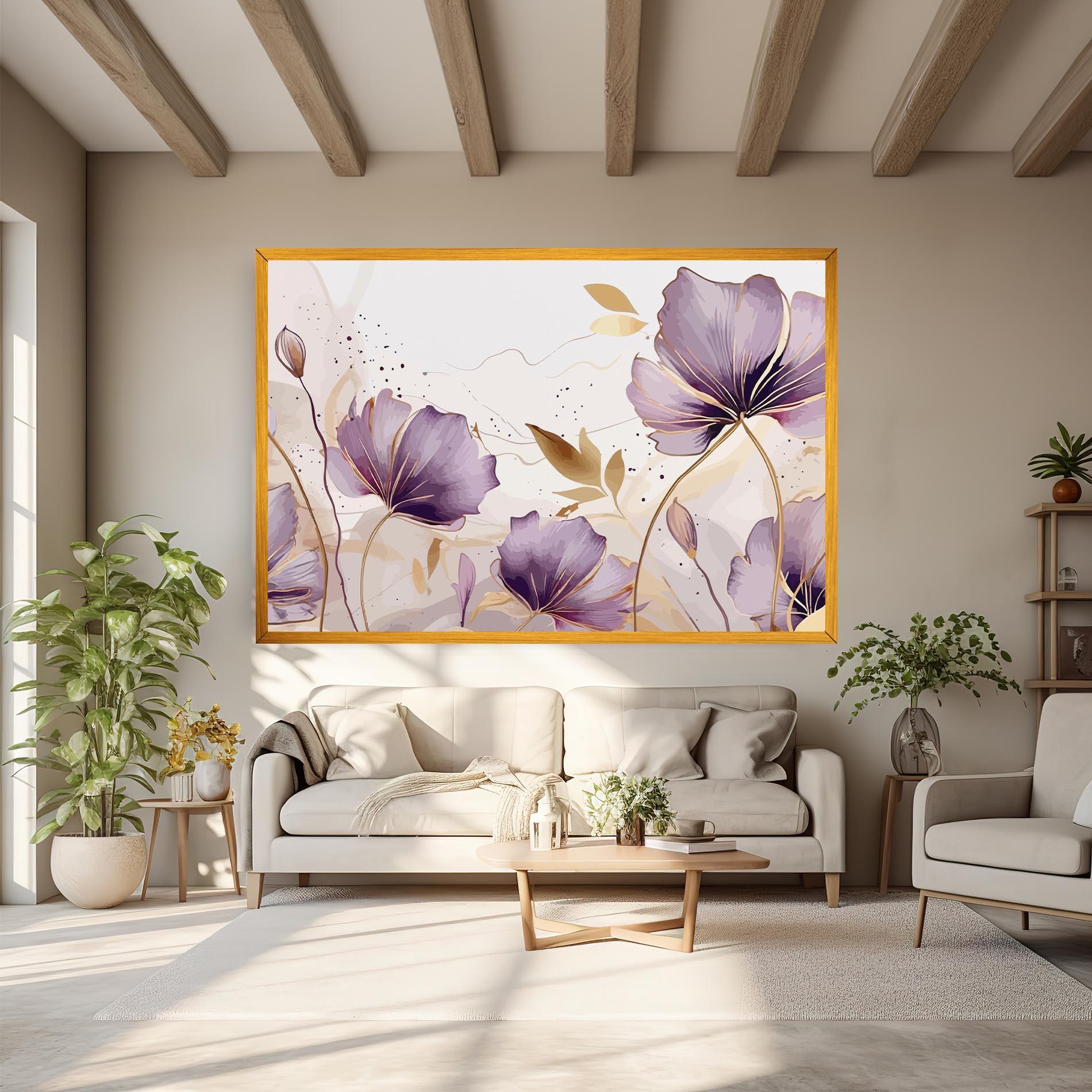 Картина на платно Purple Gold Exotic mockup 6