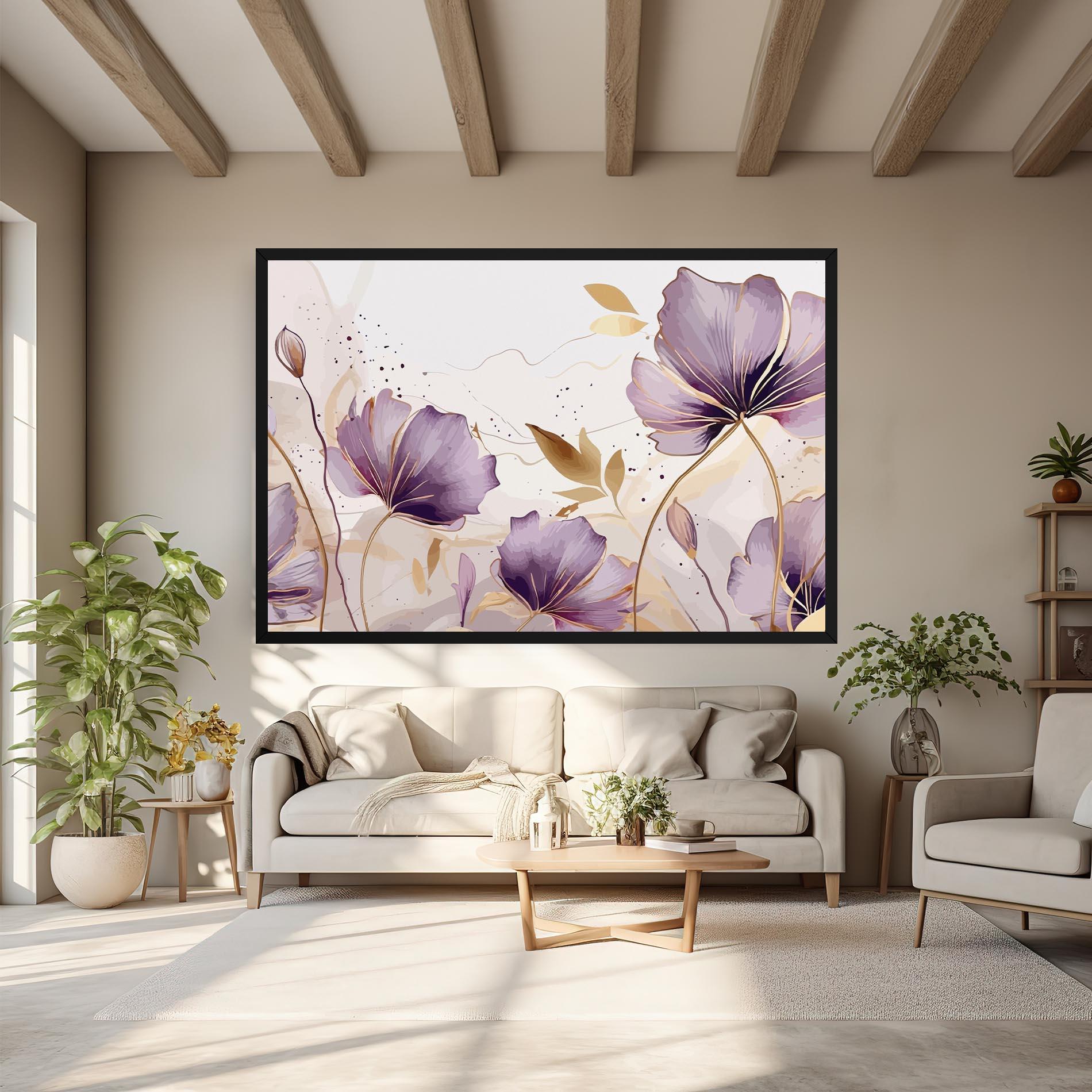 Картина на платно Purple Gold Exotic mockup 6