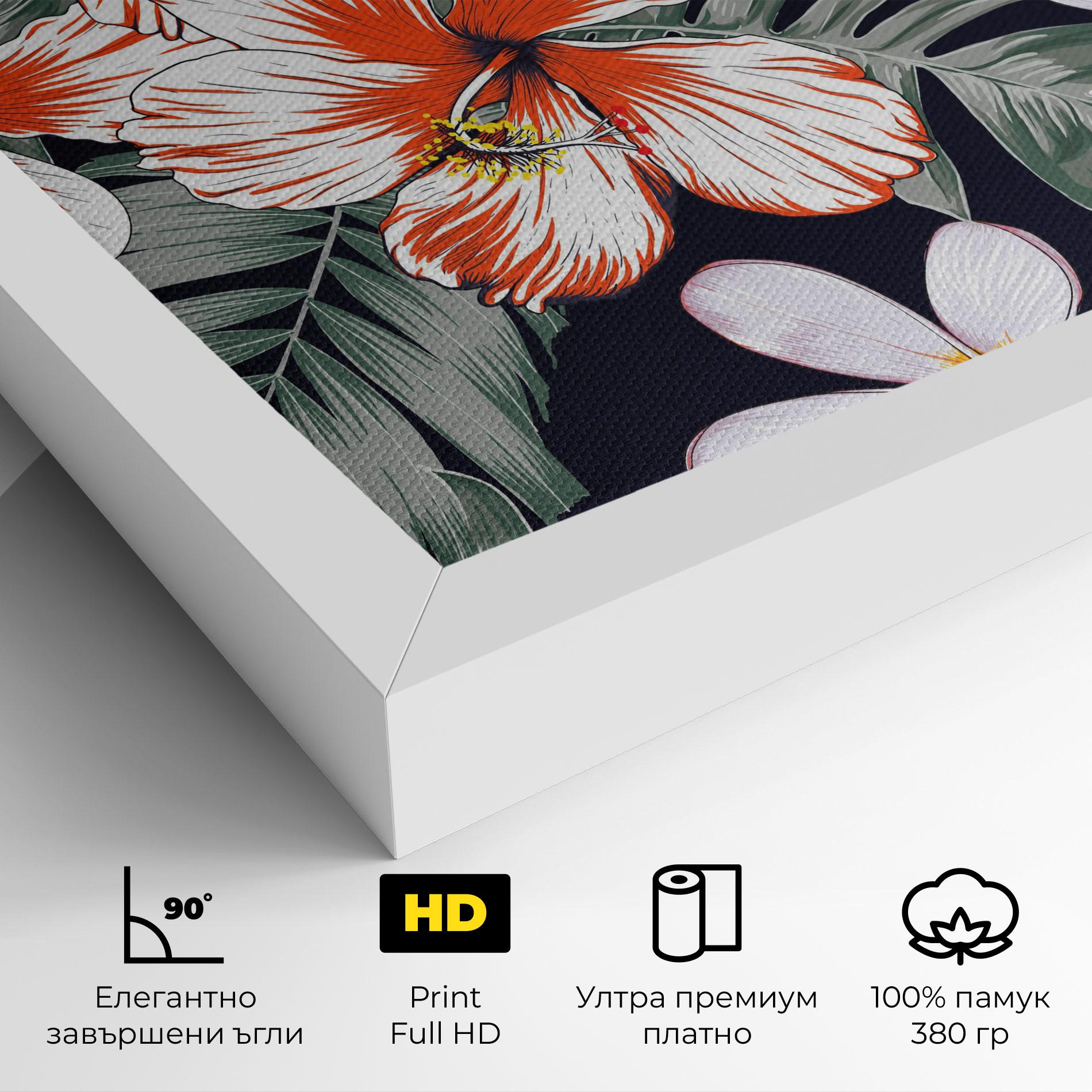Картина на платно Orange White Exotic mockup 4