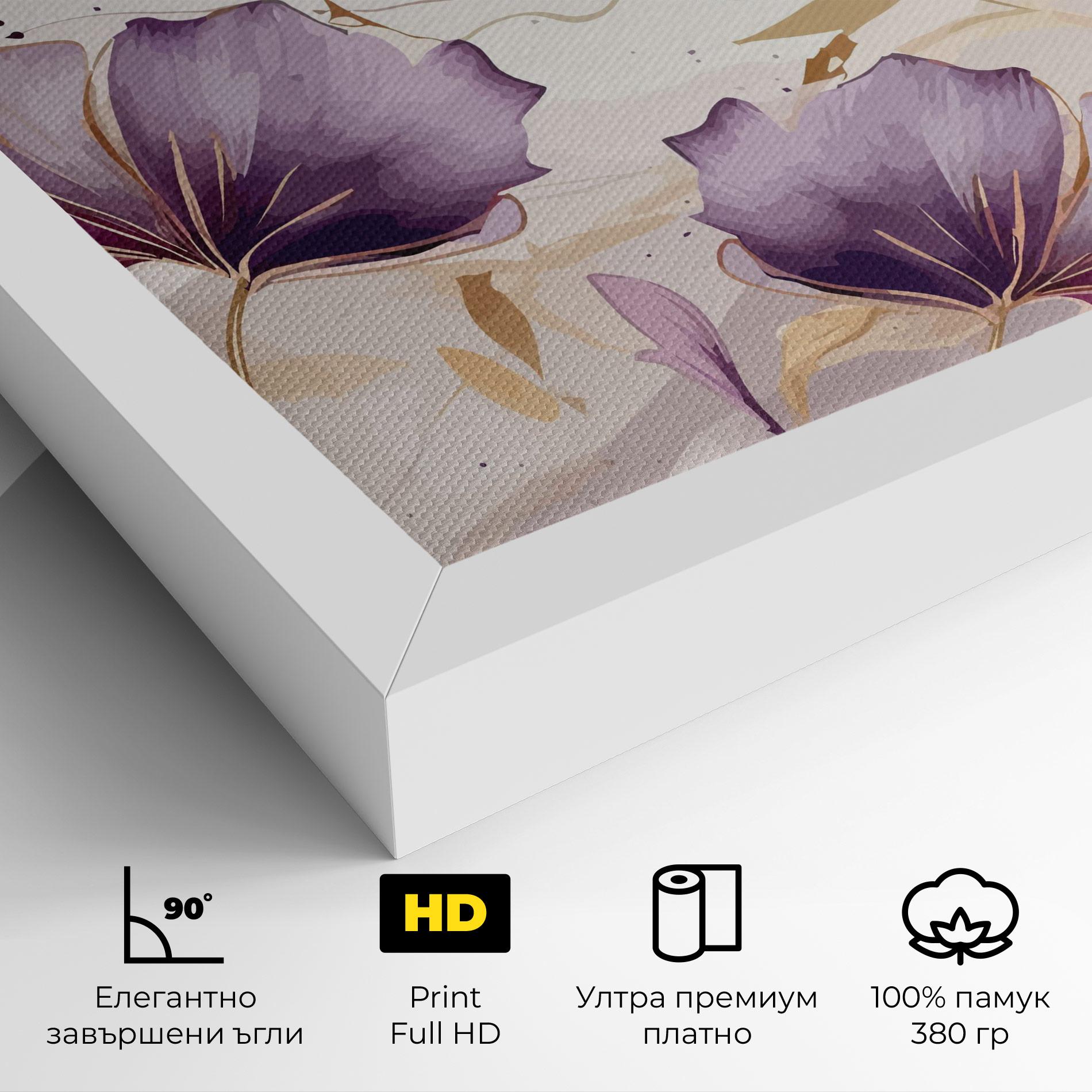 Картина на платно Purple Gold Exotic mockup 4