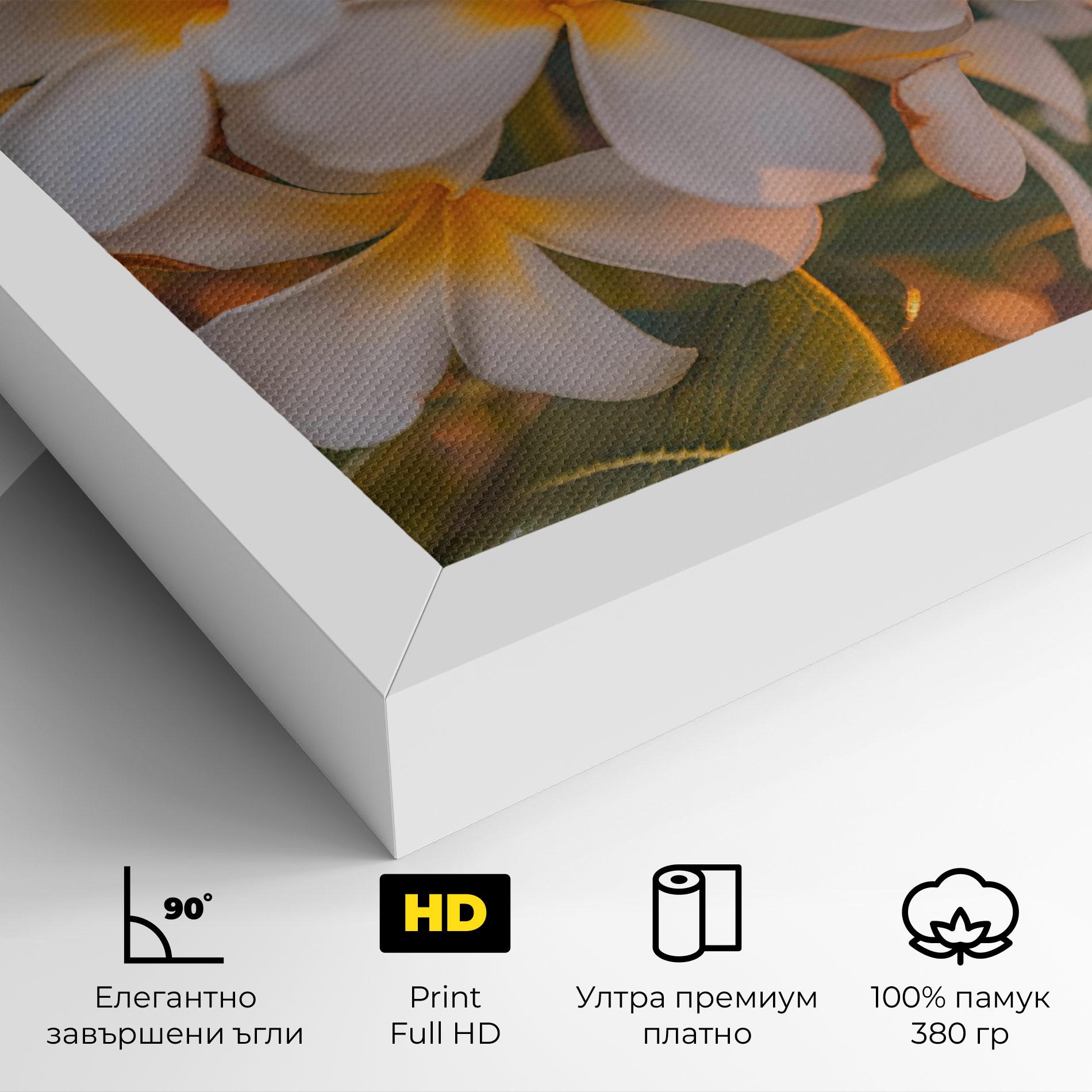 Картина на платно White Plumeria mockup 4