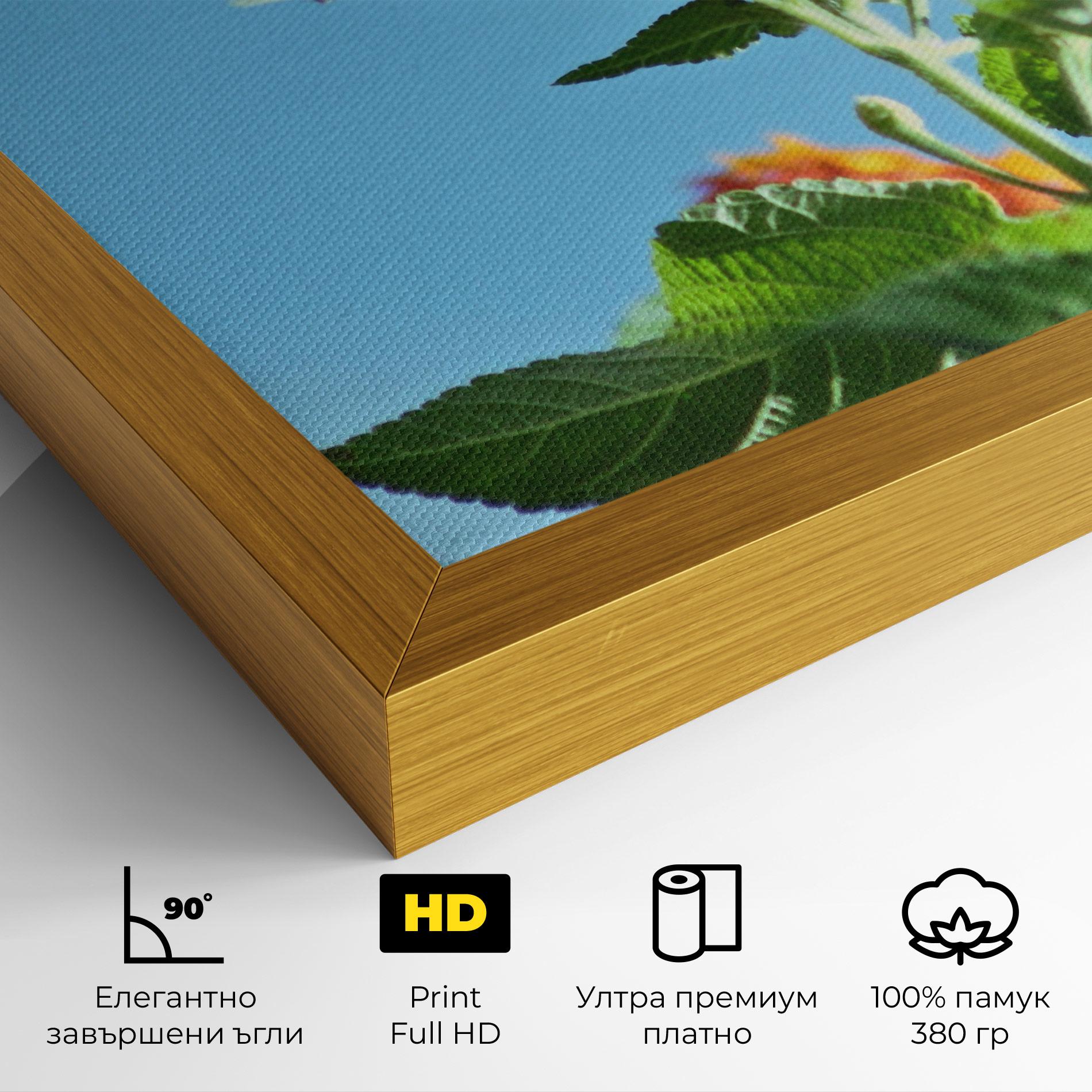 Картина на платно Bird Exotic Flower mockup 4