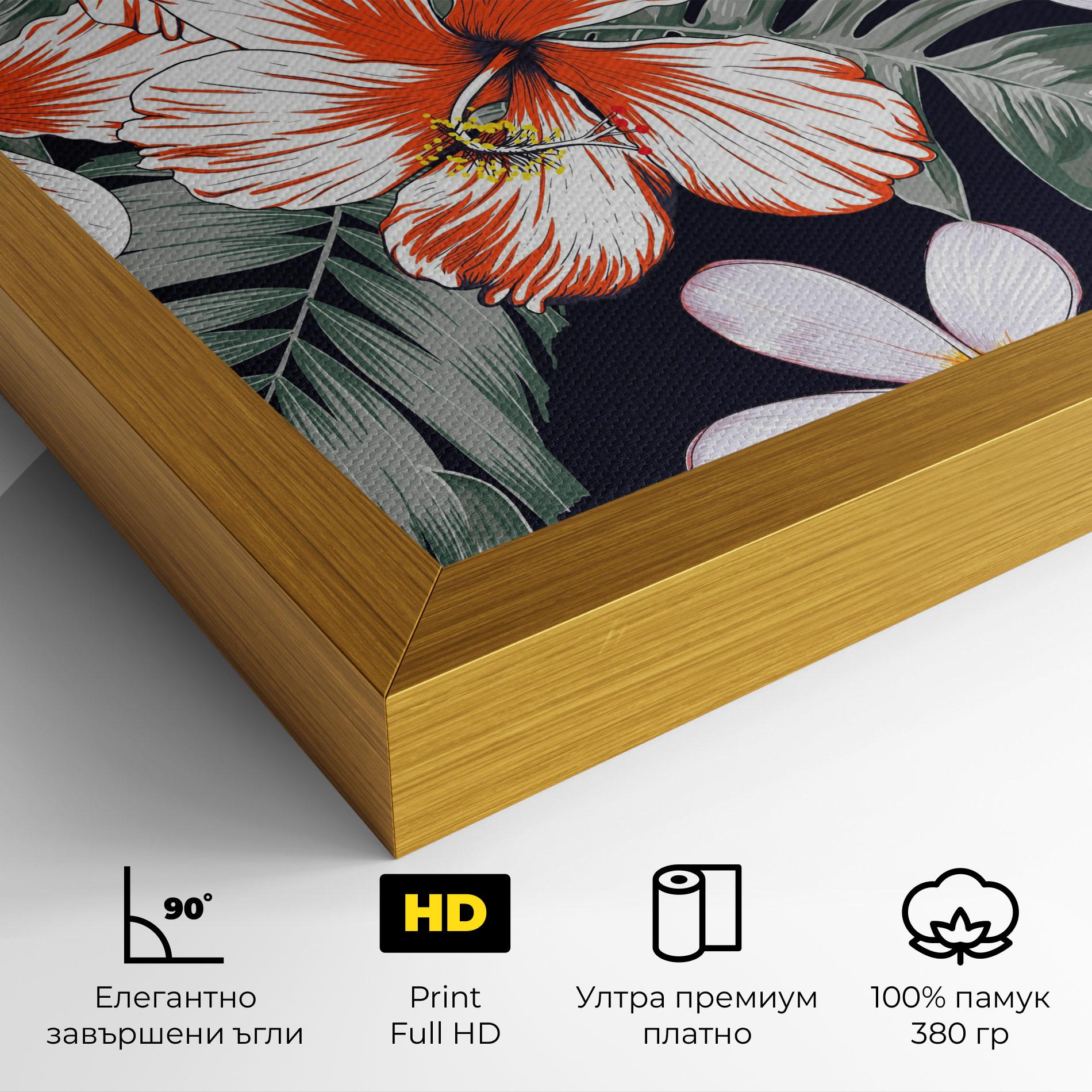 Картина на платно Orange White Exotic mockup 4