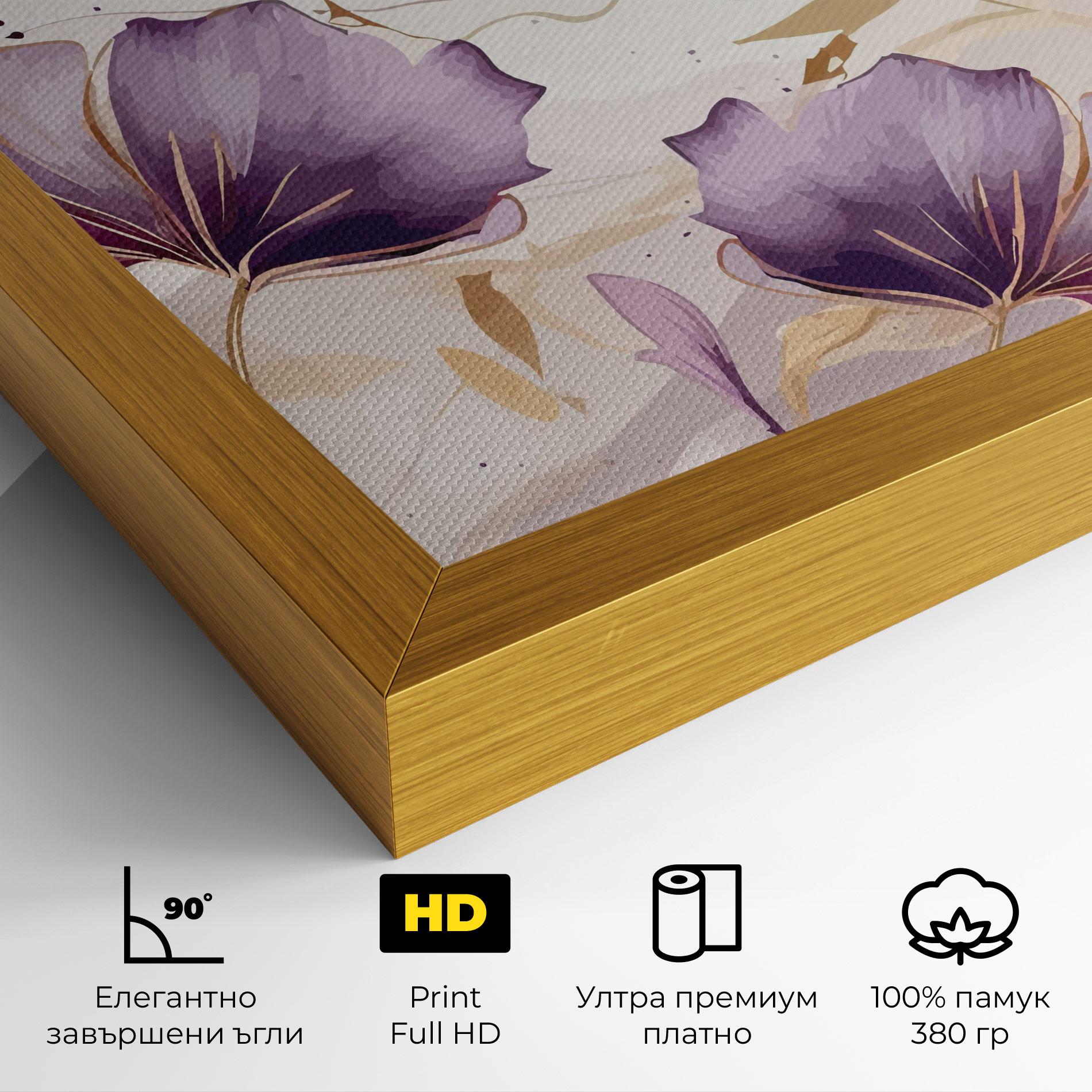 Картина на платно Purple Gold Exotic mockup 4