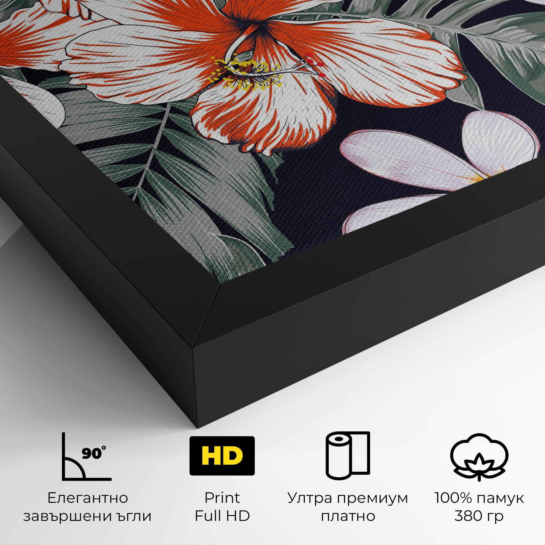 Картина на платно Orange White Exotic mockup 4