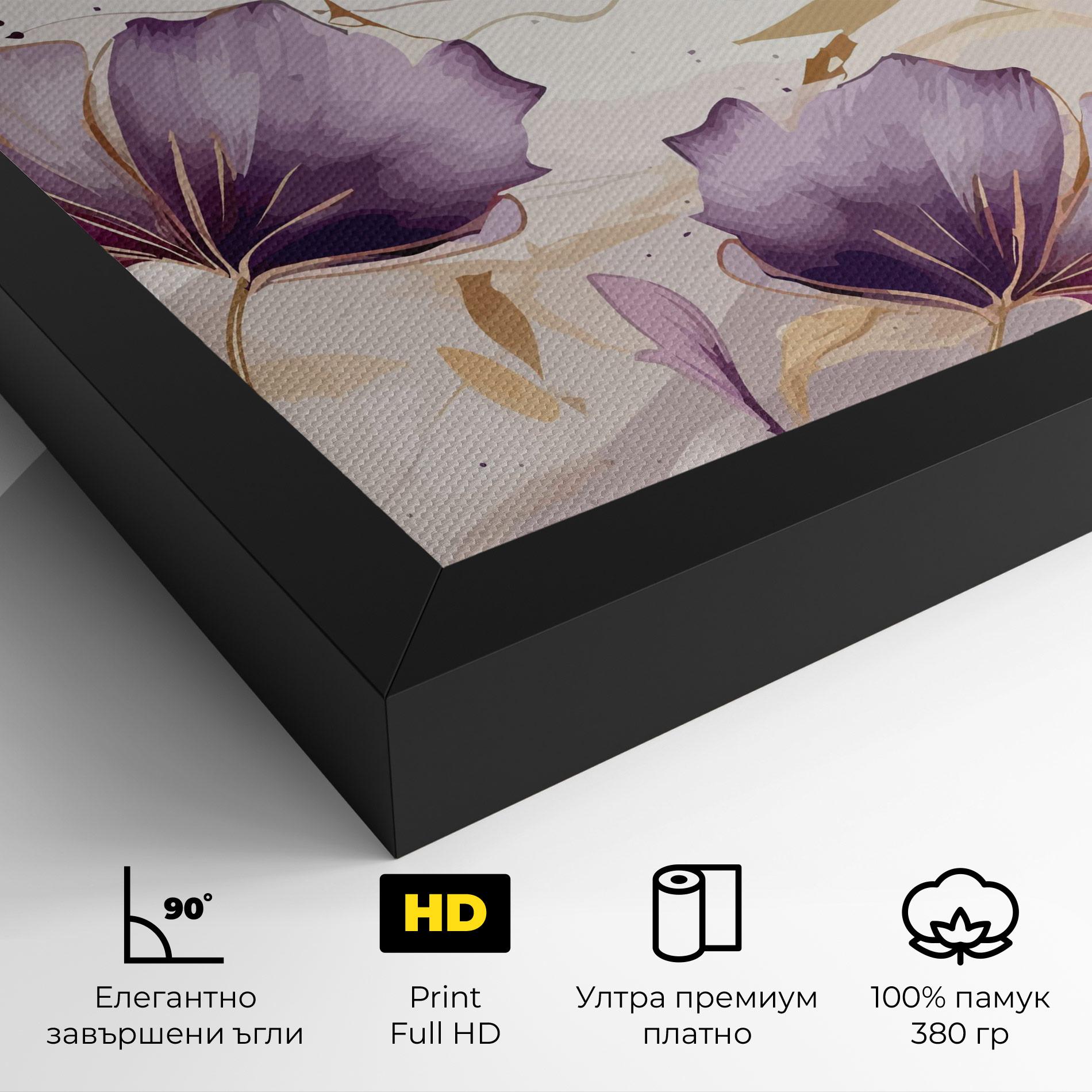 Картина на платно Purple Gold Exotic mockup 4