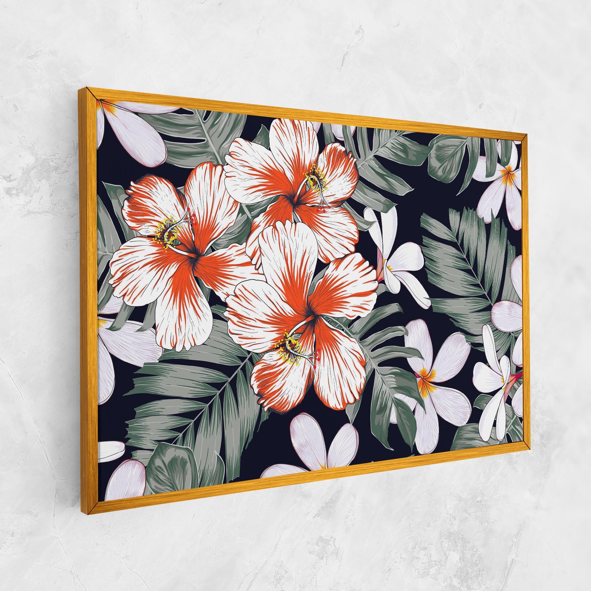 Картина на платно Orange White Exotic mockup 1