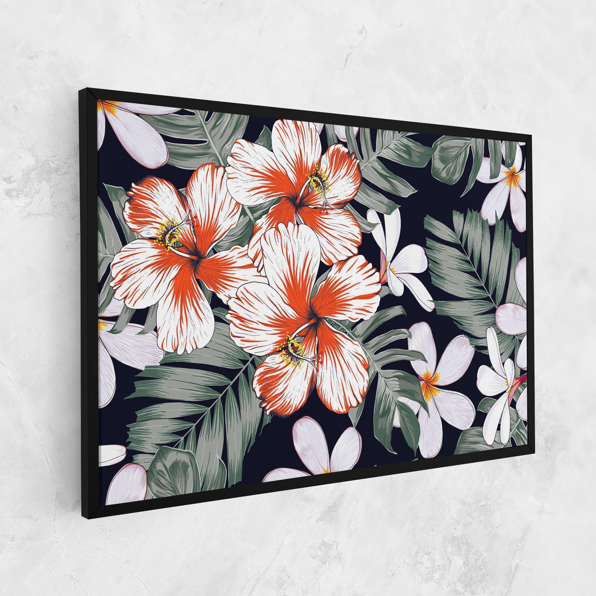 Картина на платно Orange White Exotic mockup 1