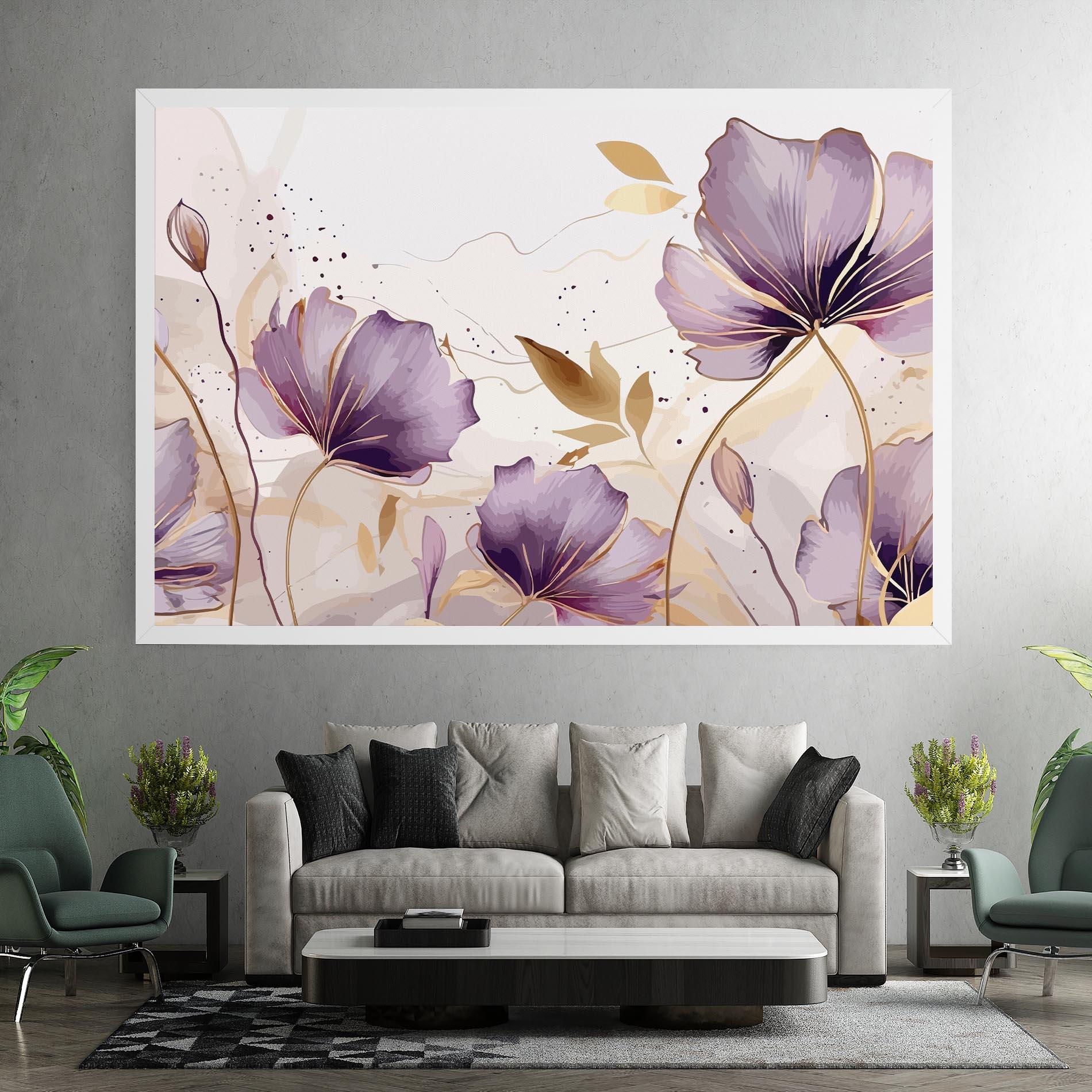 Картина на платно Purple Gold Exotic mockup 7