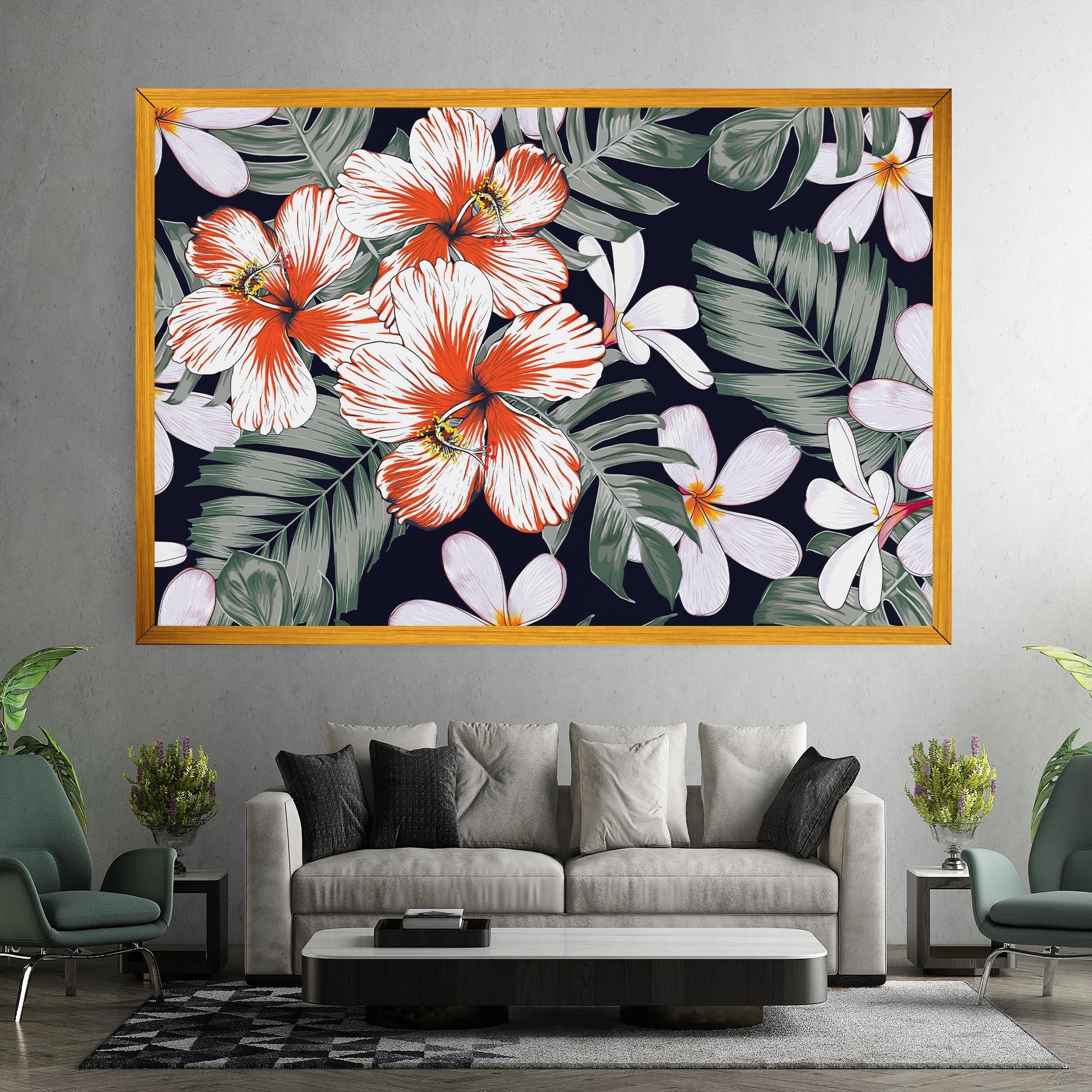 Картина на платно Orange White Exotic mockup 7