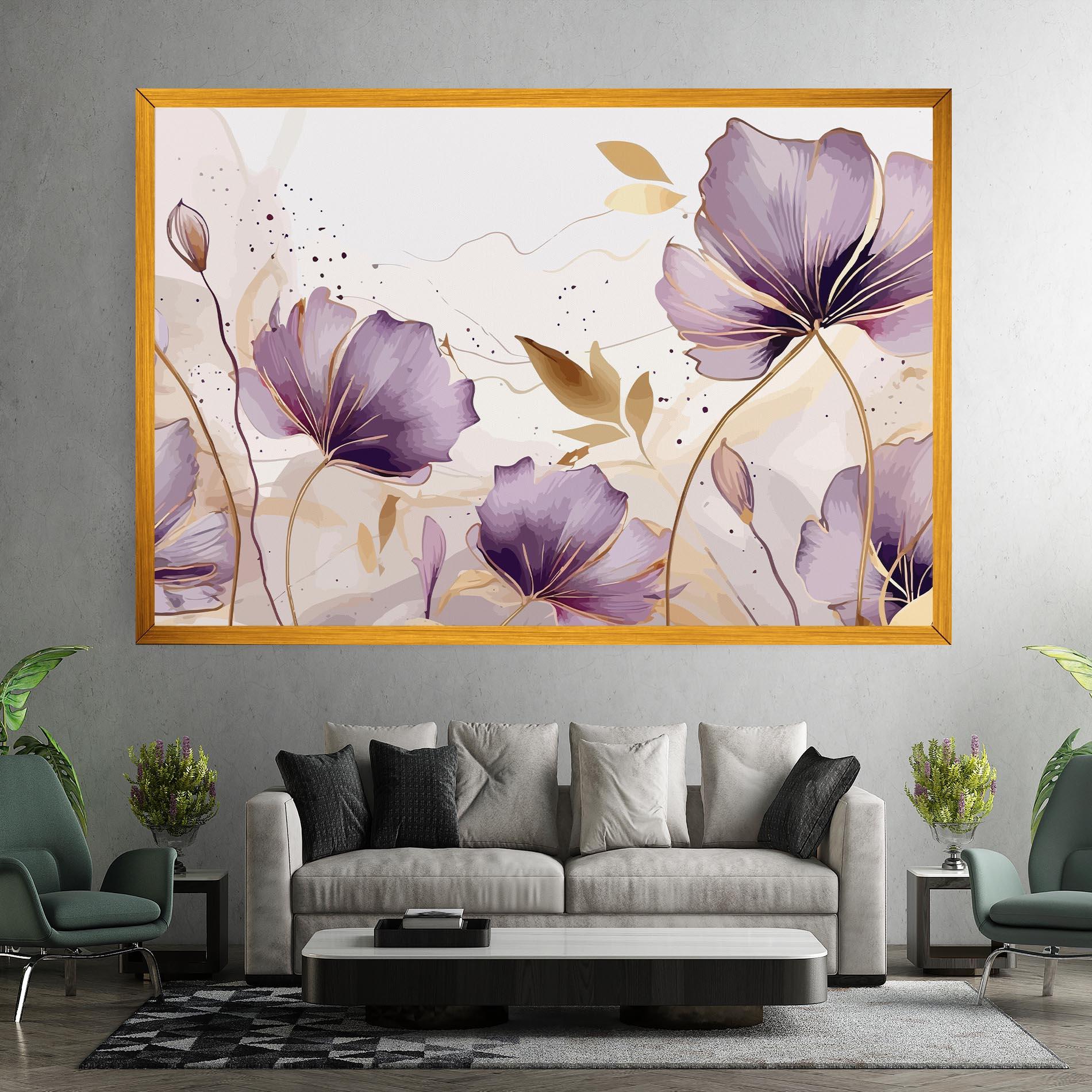 Картина на платно Purple Gold Exotic mockup 7