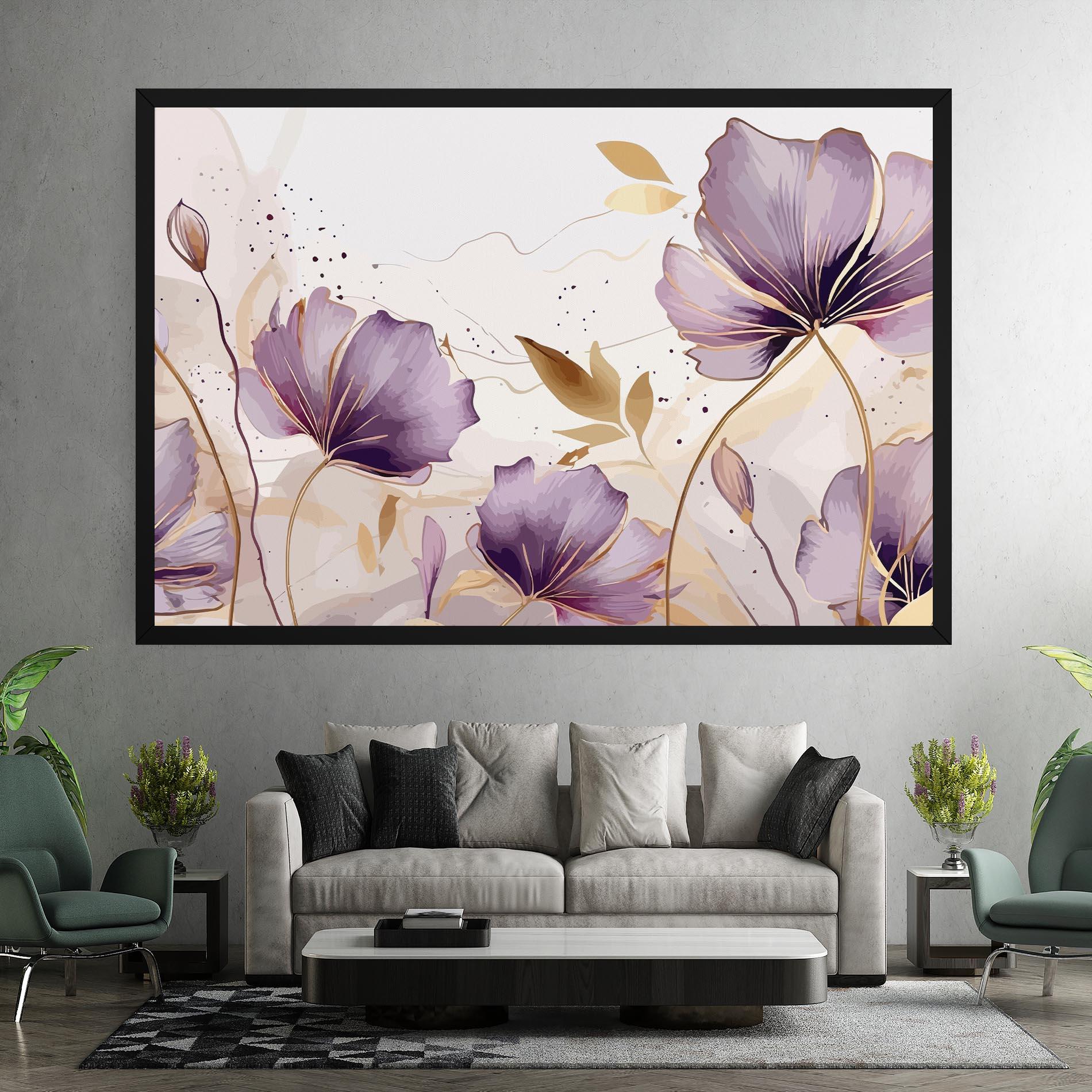 Картина на платно Purple Gold Exotic mockup 7