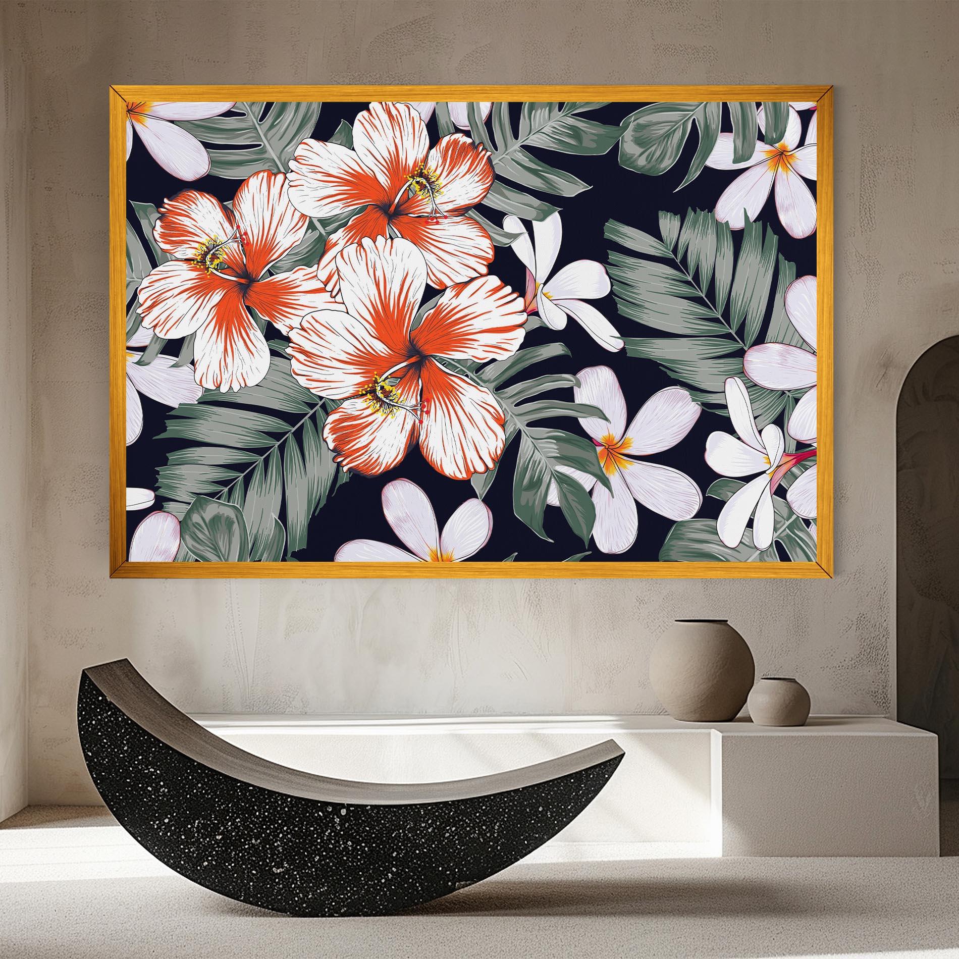 Картина на платно Orange White Exotic mockup 8