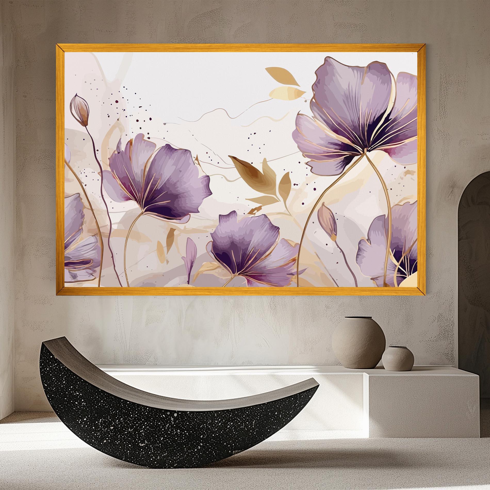 Картина на платно Purple Gold Exotic mockup 8