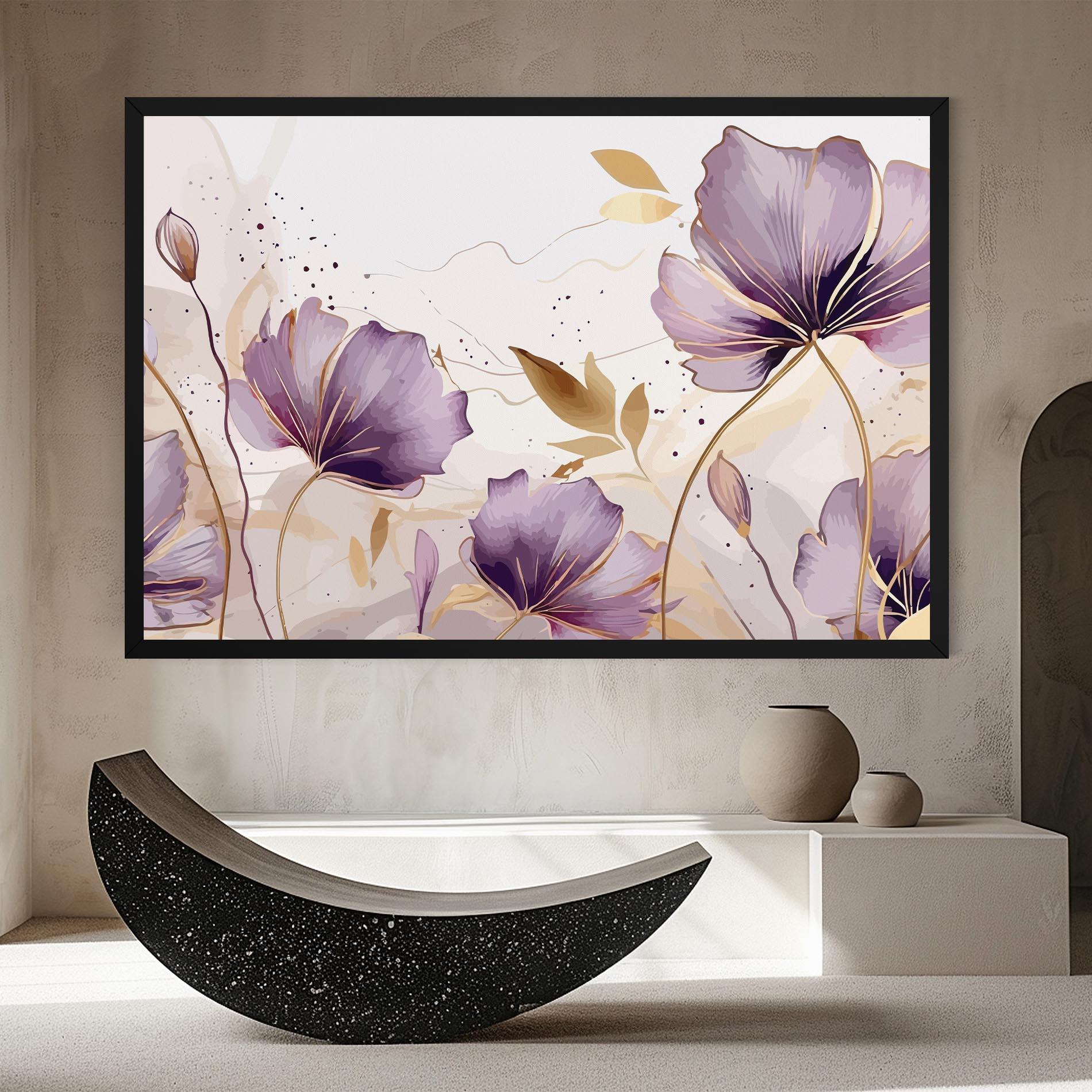Картина на платно Purple Gold Exotic mockup 8