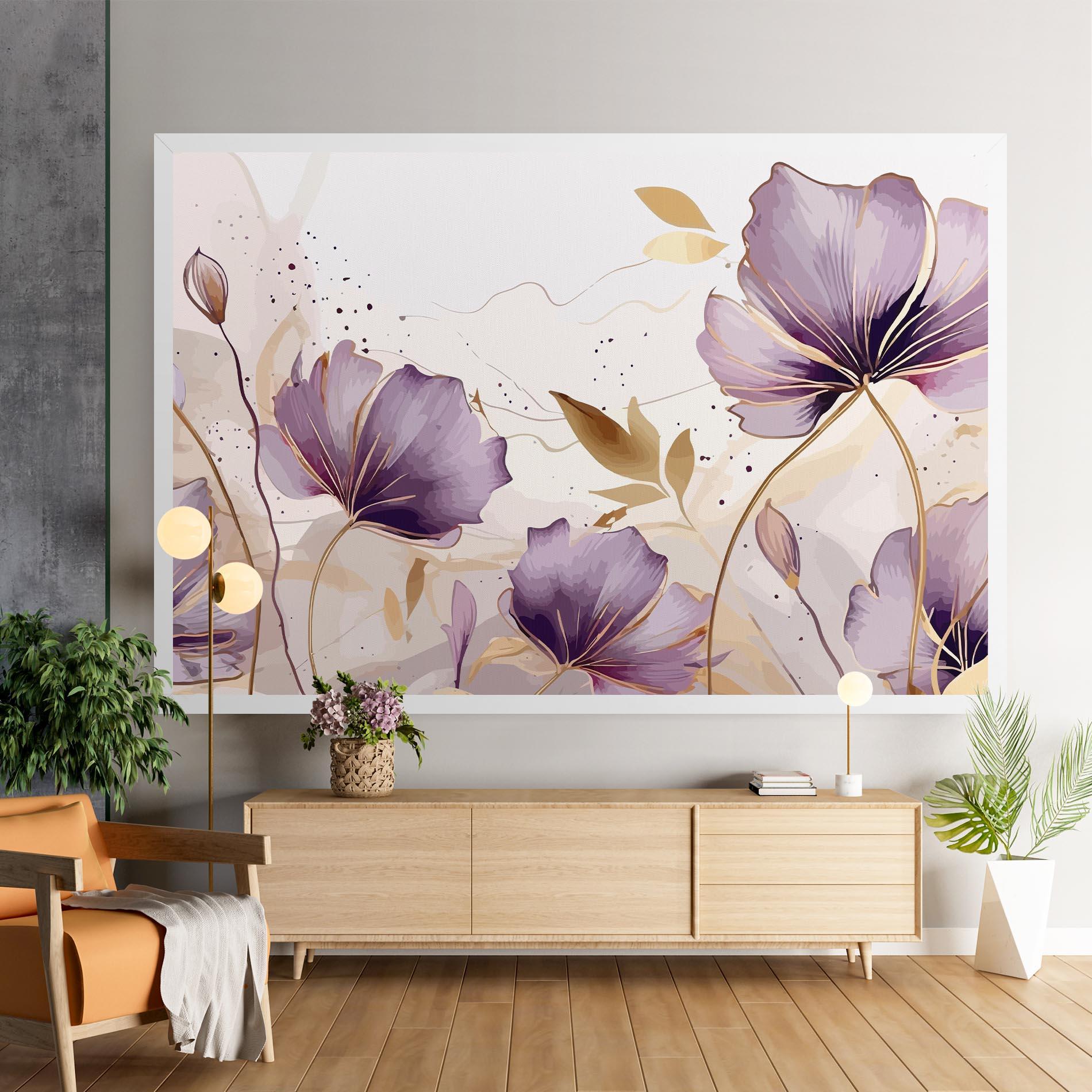 Картина на платно Purple Gold Exotic mockup 9