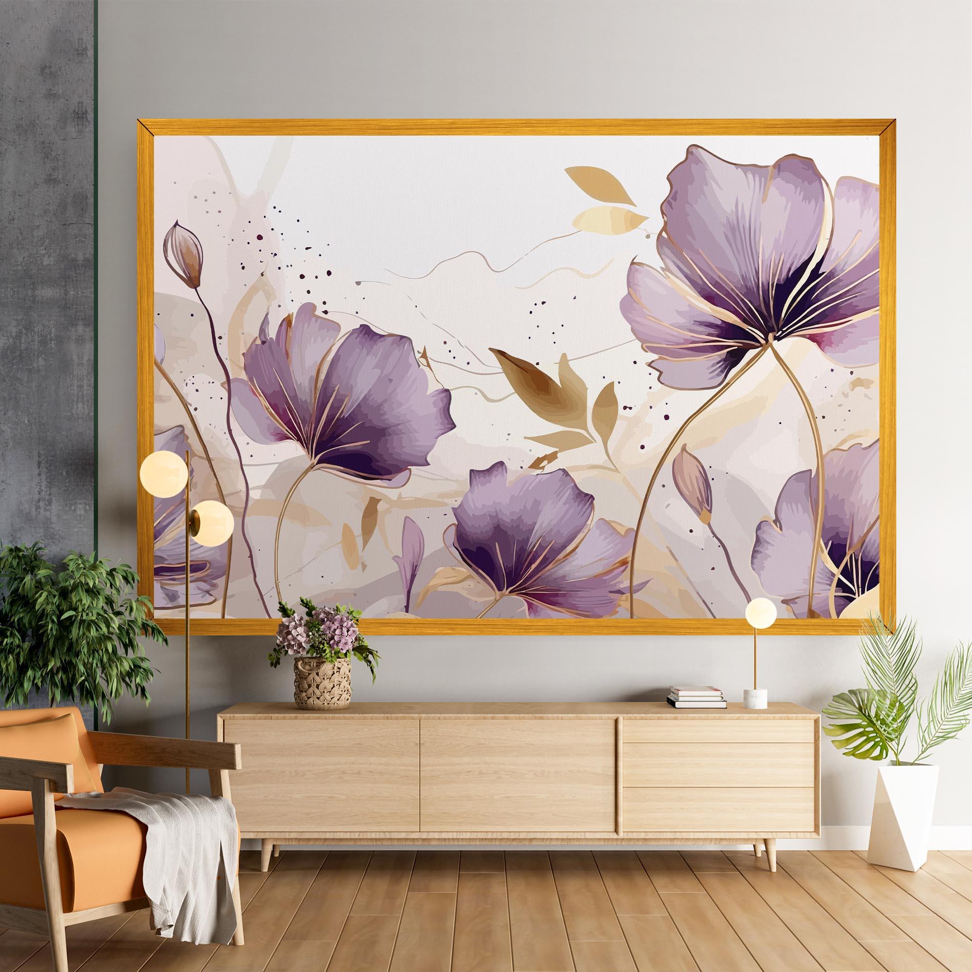 Картина на платно Purple Gold Exotic mockup 9