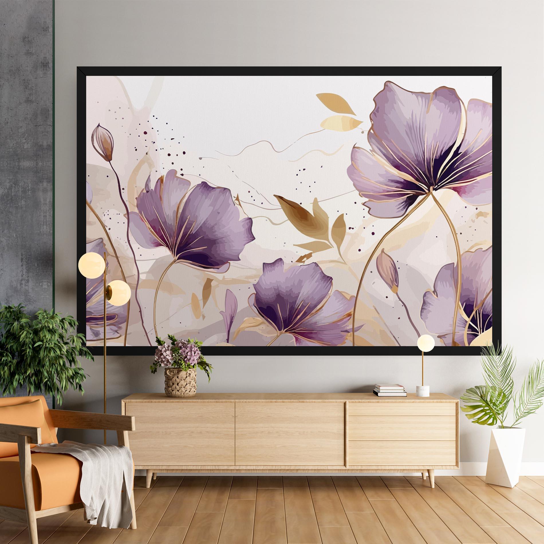 Картина на платно Purple Gold Exotic mockup 9