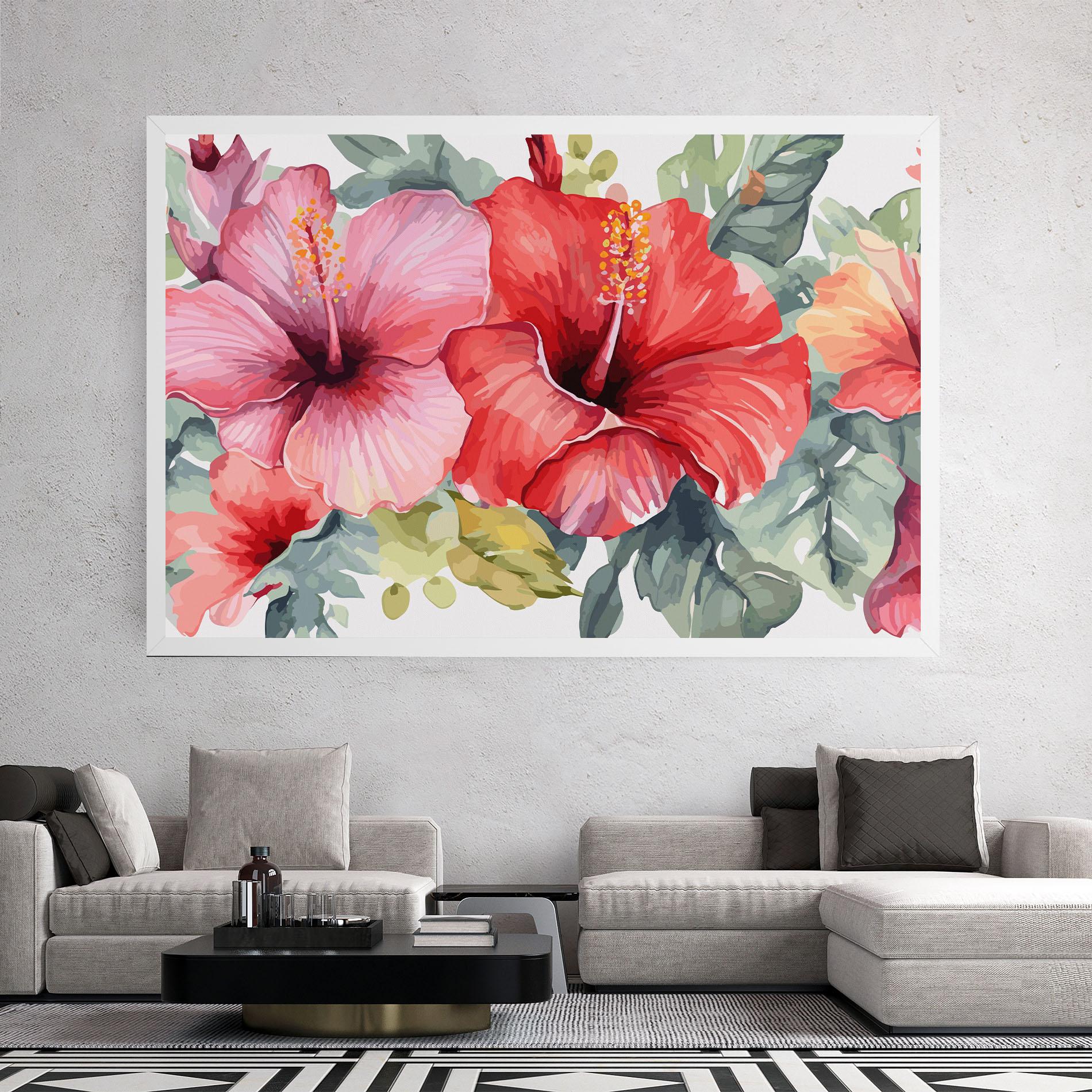 Картина на платно Pink Red Exotic mockup 2