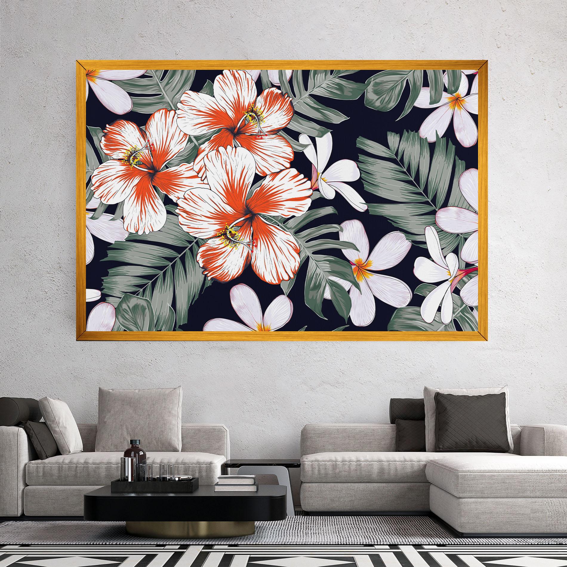 Картина на платно Orange White Exotic mockup 2