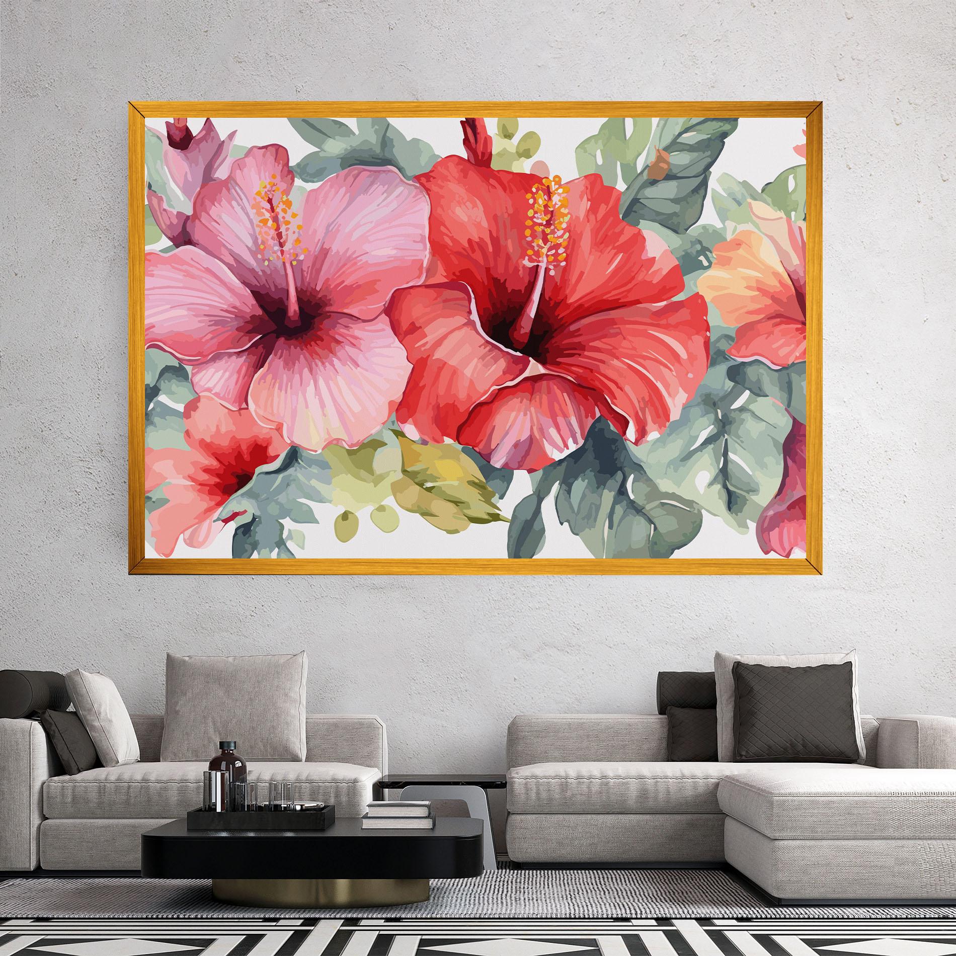 Картина на платно Pink Red Exotic mockup 2