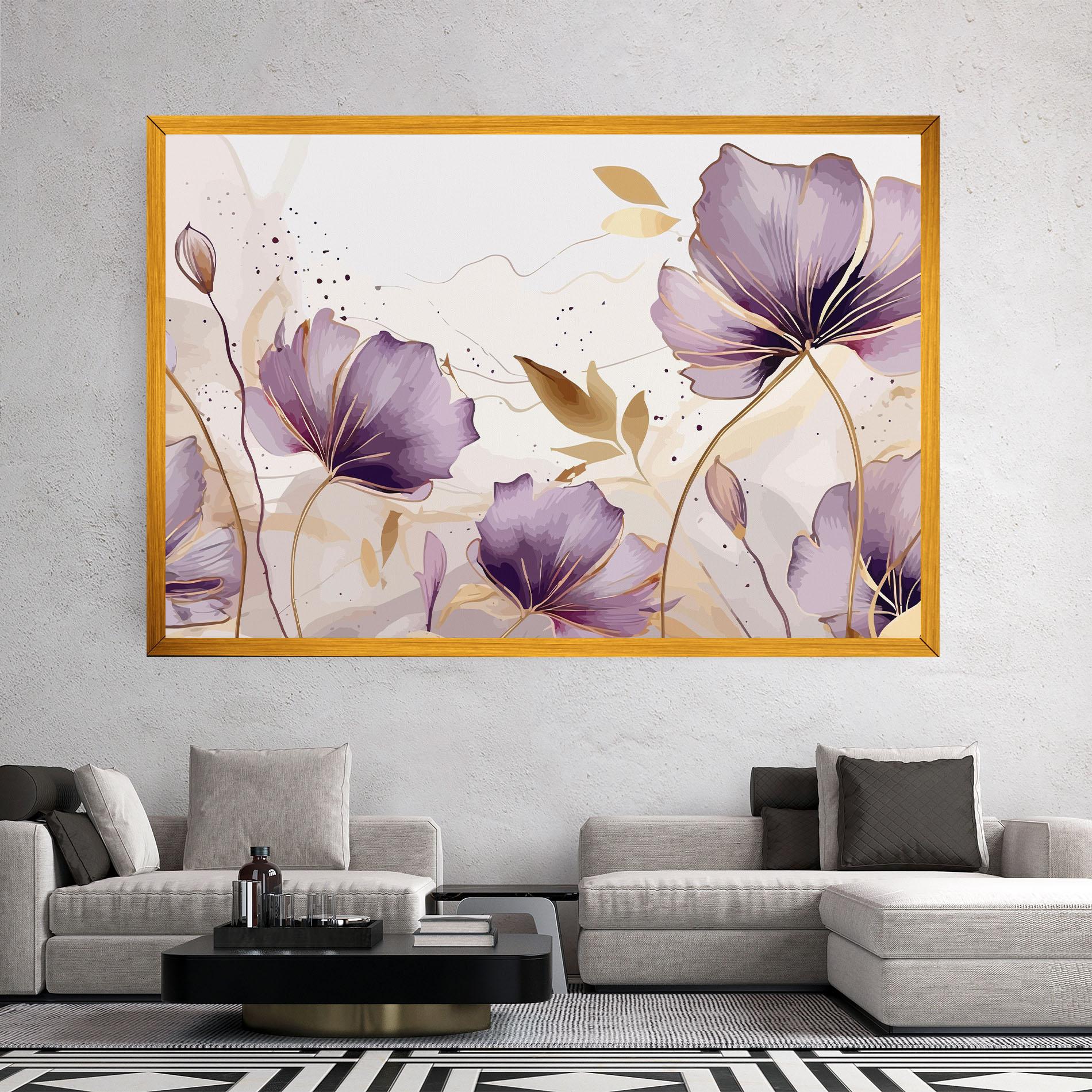 Картина на платно Purple Gold Exotic mockup 2