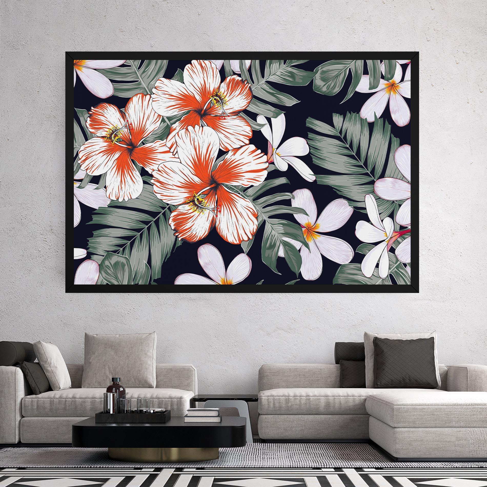 Картина на платно Orange White Exotic mockup 2