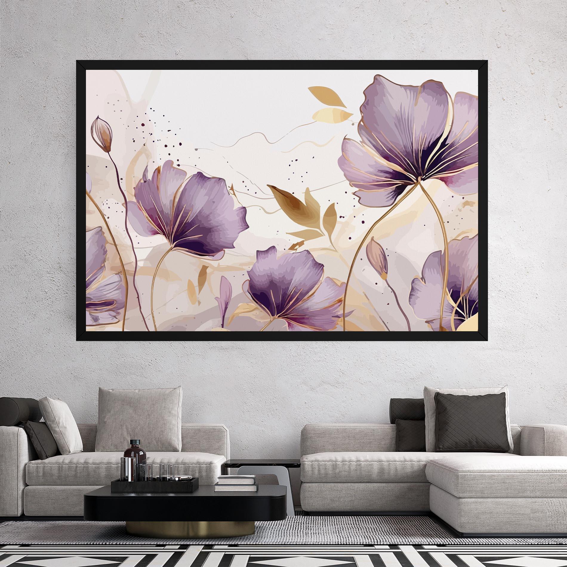 Картина на платно Purple Gold Exotic mockup 2