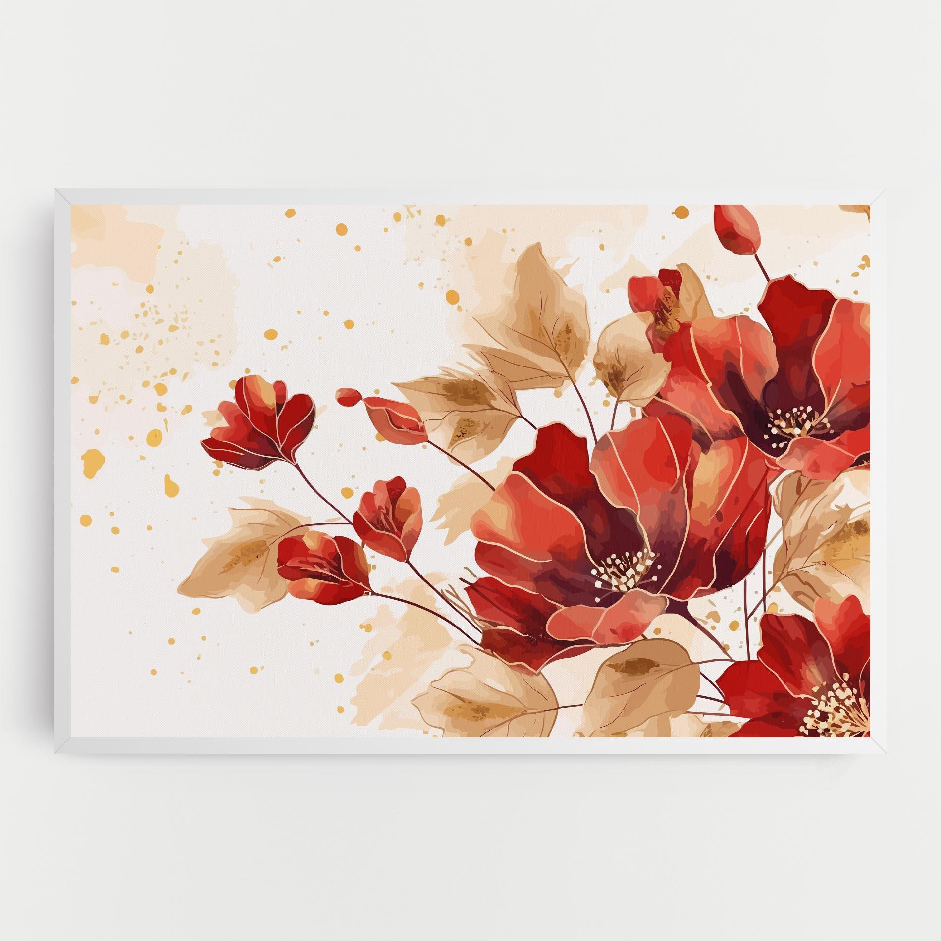 Картина на платно Red Wild Gold mockup 0